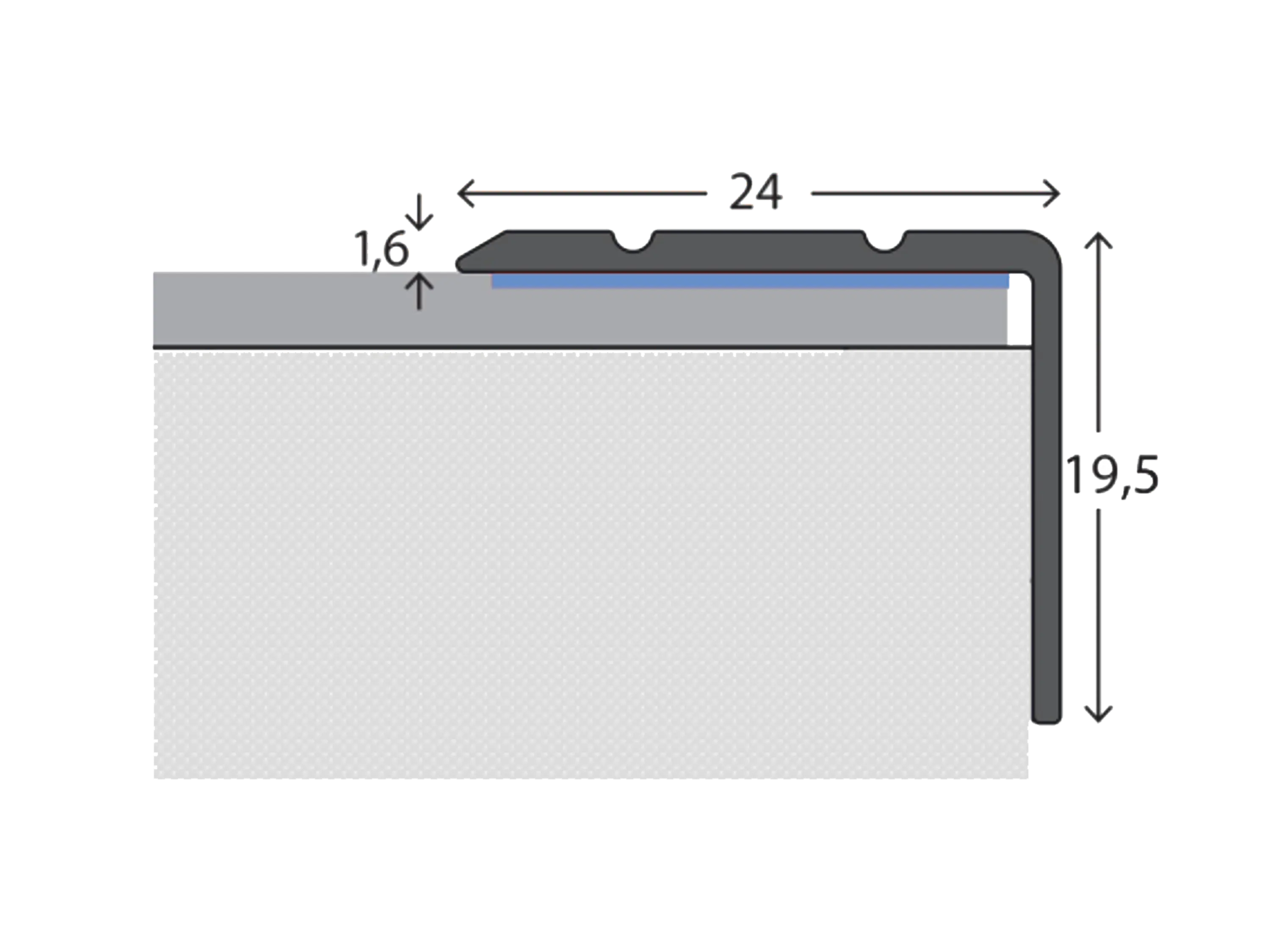 ufitec® Winkelprofil / Treppenkantenprofil - selbstklebend - 24 x 19,5 mm - Alu eloxiert ufitec® Winkelprofil / Treppenkantenprofil - selbstklebend - 24 x 19,5 mm - Alu eloxiert