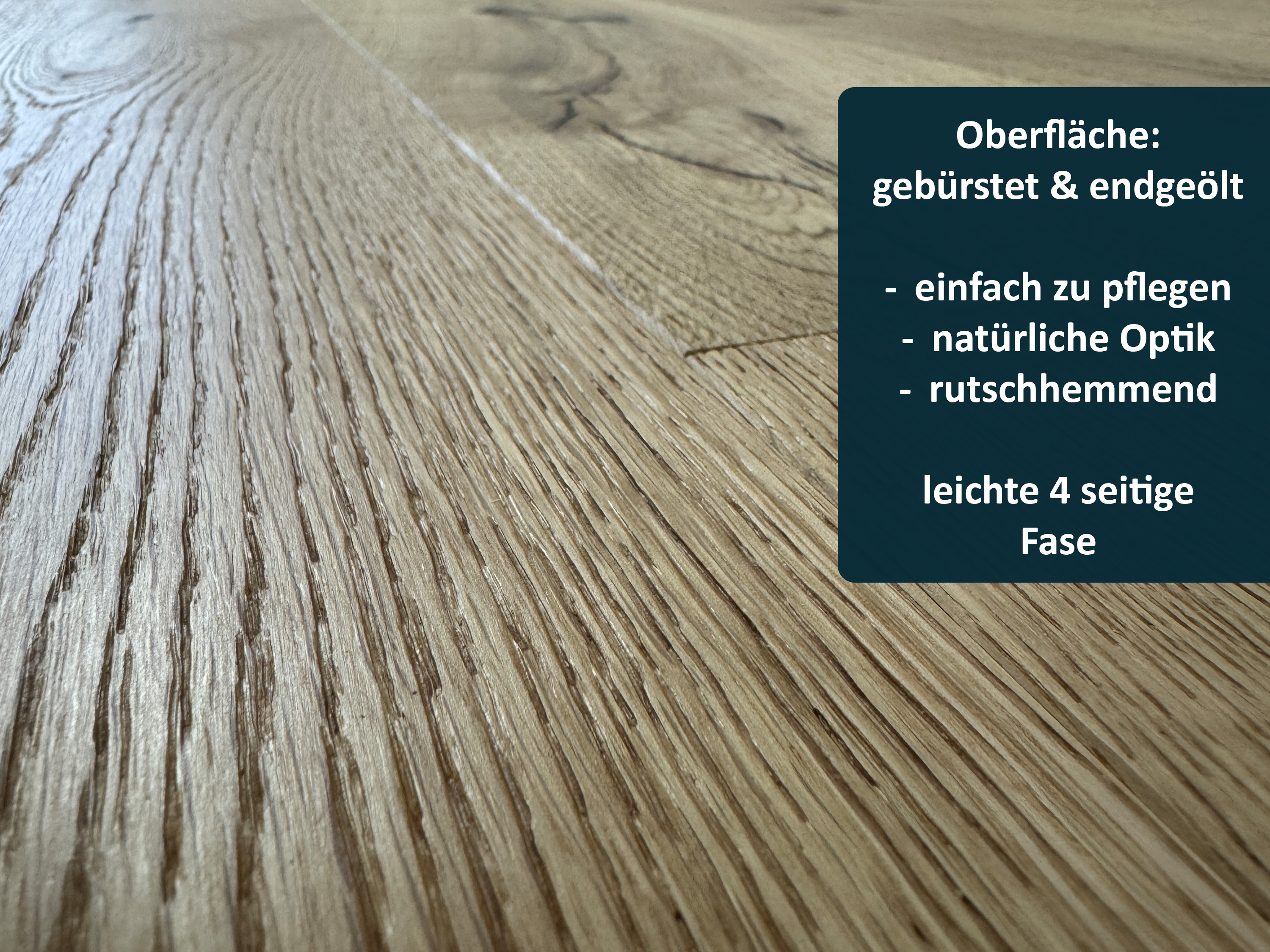 Parkettboden Eiche Rustikal Parkett Landausdiele 3-Schicht 150 mm Breit gebürstet, gefast & endgeölt Parkettboden Eiche Rustikal Parkett Landausdiele 3-Schicht 150 mm Breit gebürstet, gefast & endgeölt