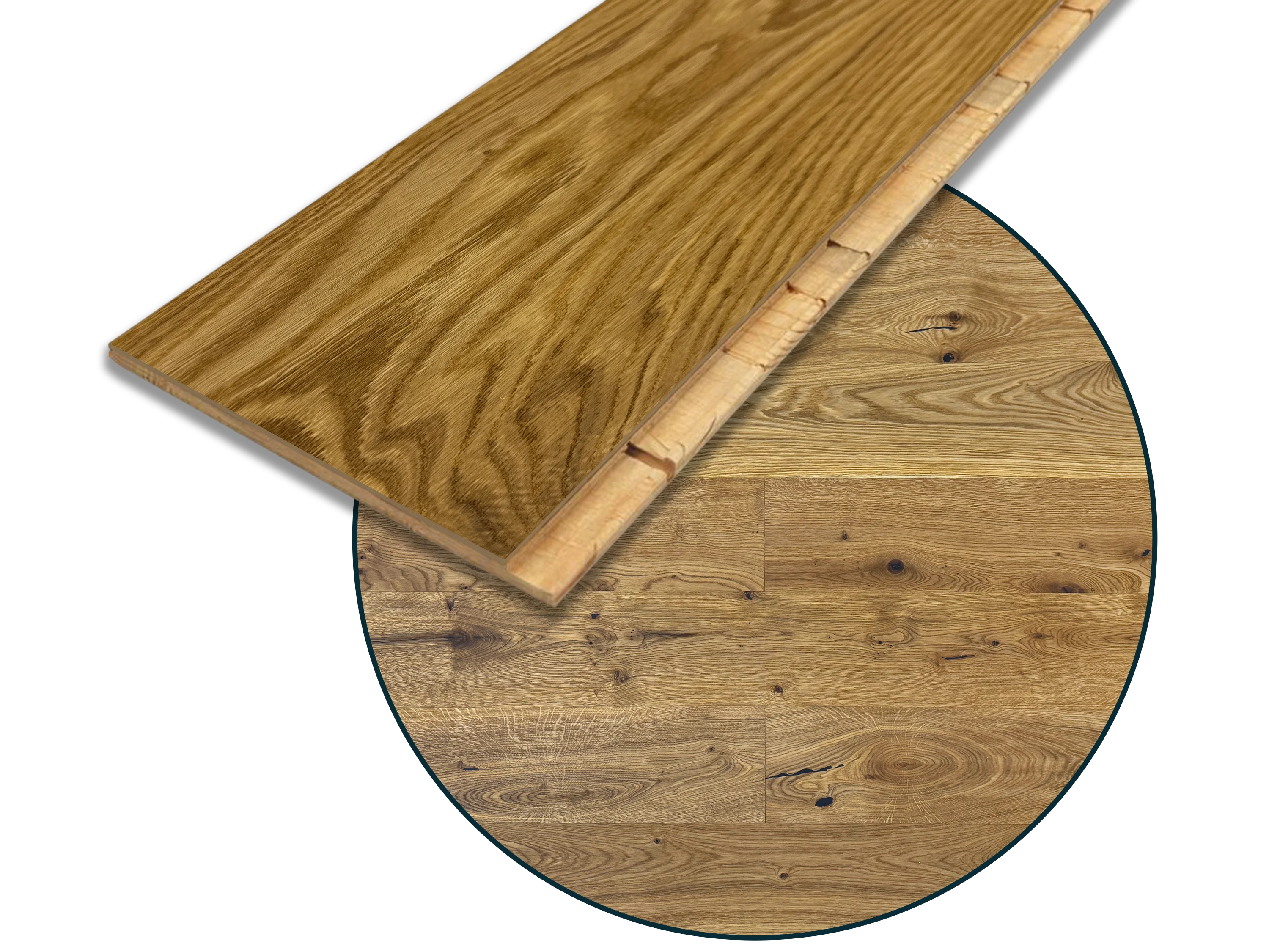 Parkettboden Eiche Rustikal Landausdiele 5G 3-Schicht Rubio R101 endgeölt handgehobelt oder gebürstet