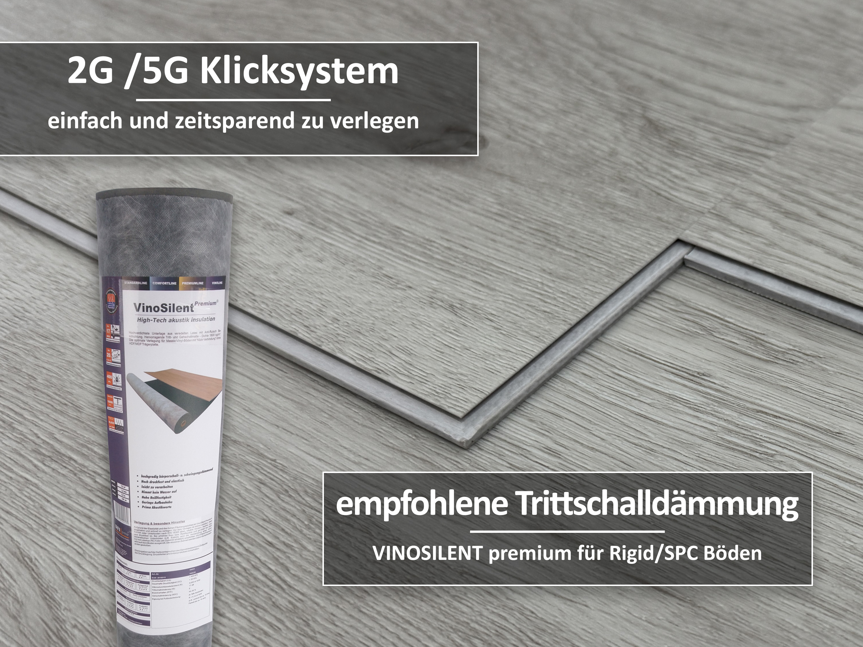 TRECOR® Klick Vinylboden RIGID 5.0 Landhausdiele Trend Oak White - 5 mm Stark TRECOR® Klick Vinylboden RIGID 5.0 Landhausdiele Trend Oak White - 5 mm Stark
