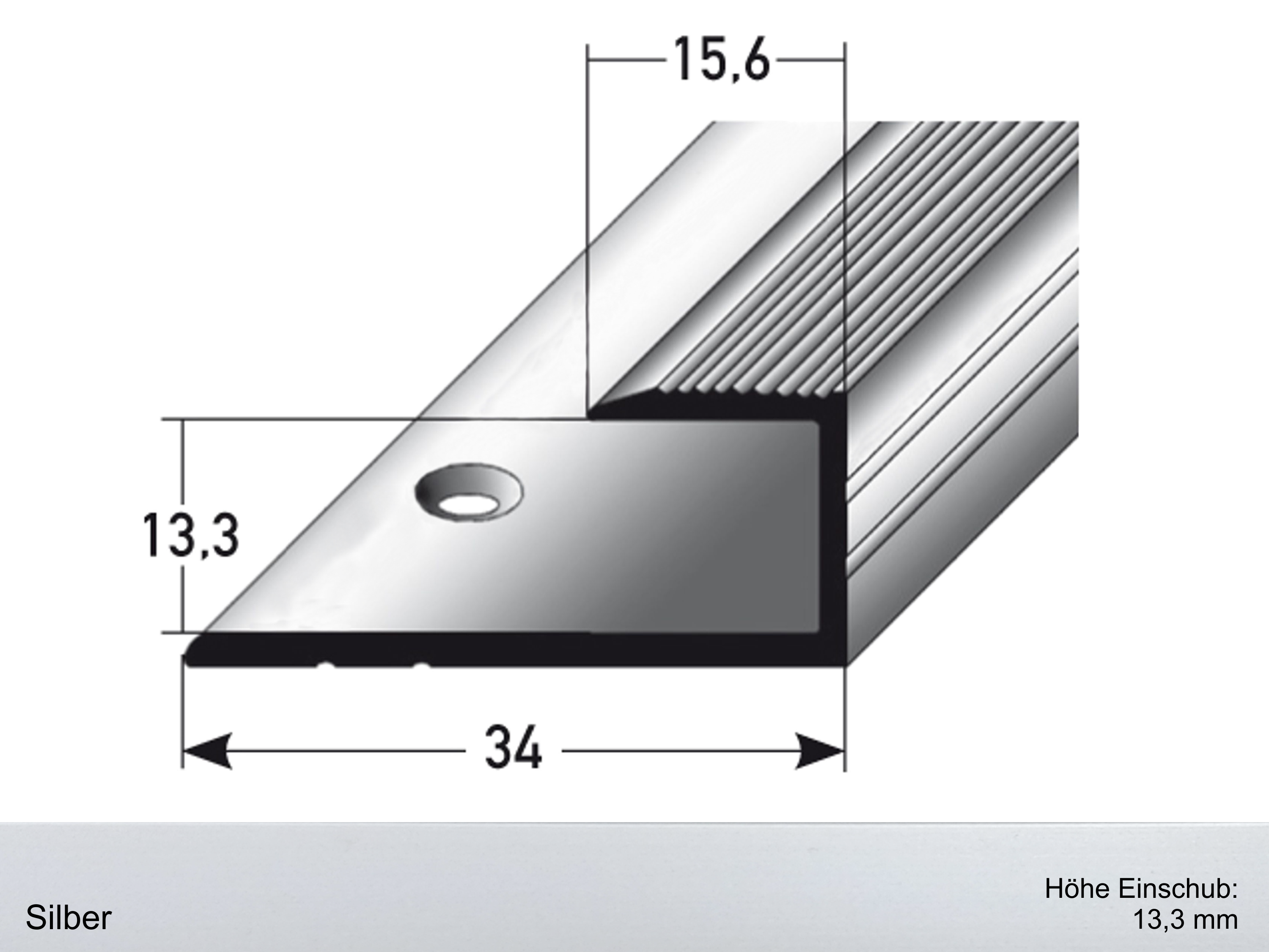 ufitec® Einschubprofile / Abschlussprofile - für Belagshöhen von 13,3 mm - Alu eloxiert