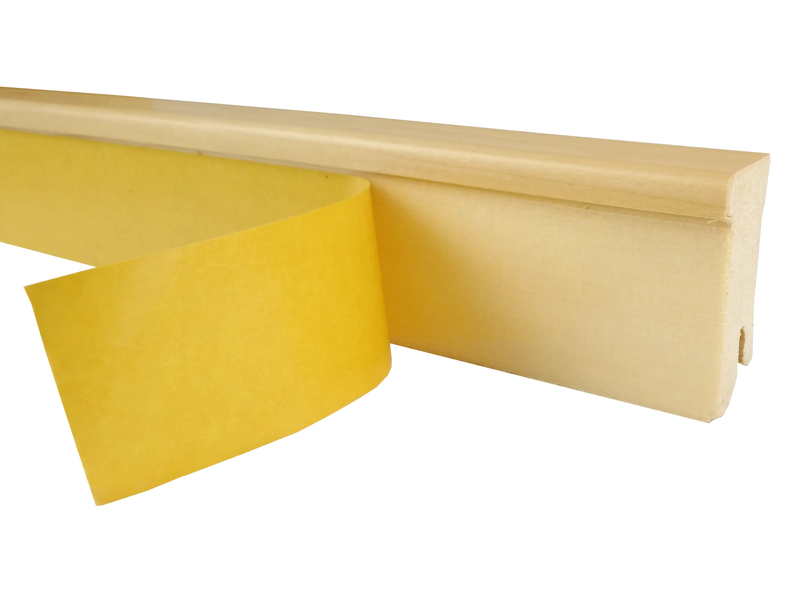Ahorn Holz Sockelleiste mit Ausfräsung für Kork- und Designböden, Format: 18 x 50 x 2700 mm Ahorn Holz Sockelleiste mit Ausfräsung für Kork- und Designböden, Format: 18 x 50 x 2700 mm