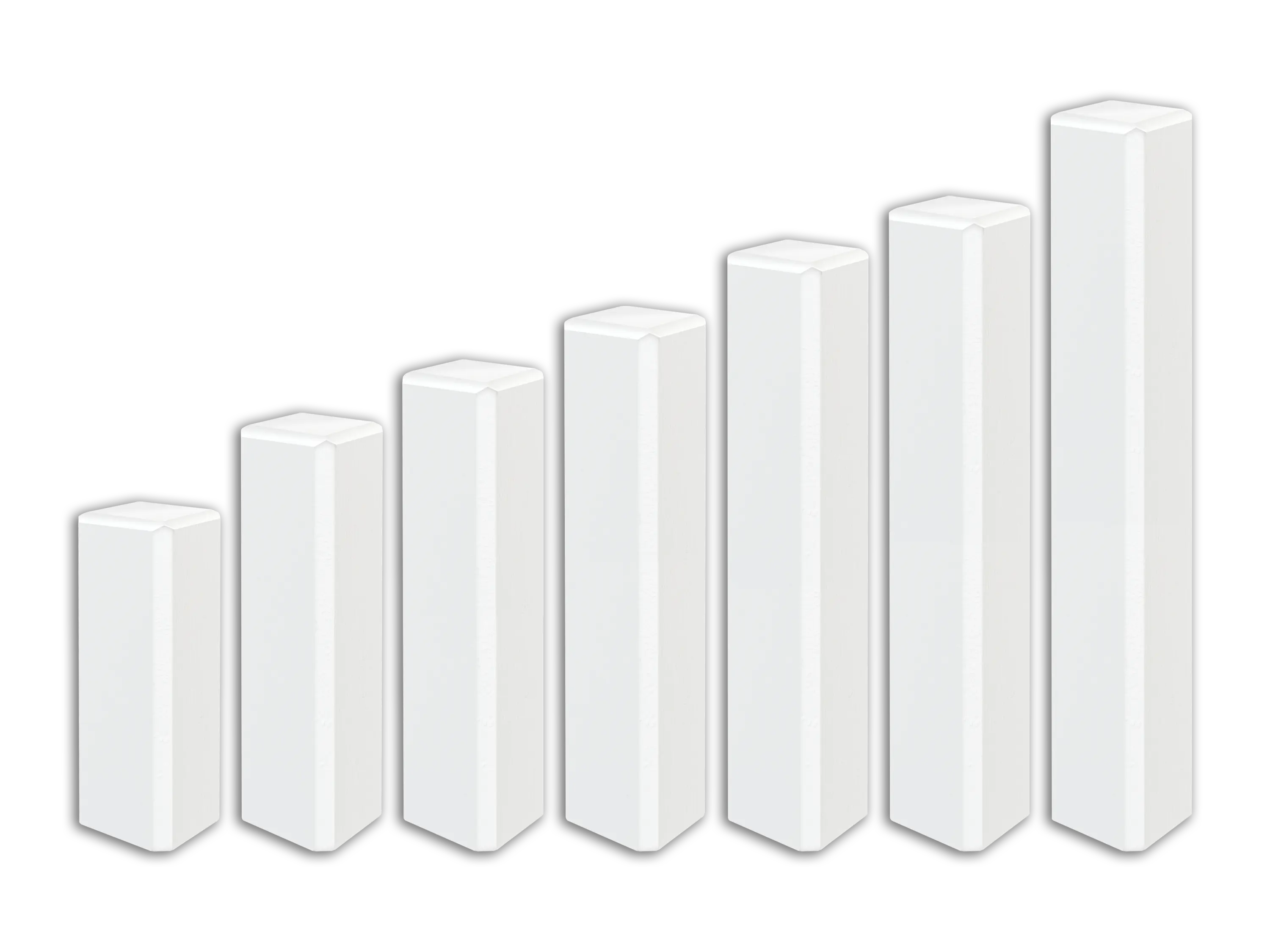 TRECOR® Weiße Holzecken Ecktürme weiß für Trecor® Sockelleisten