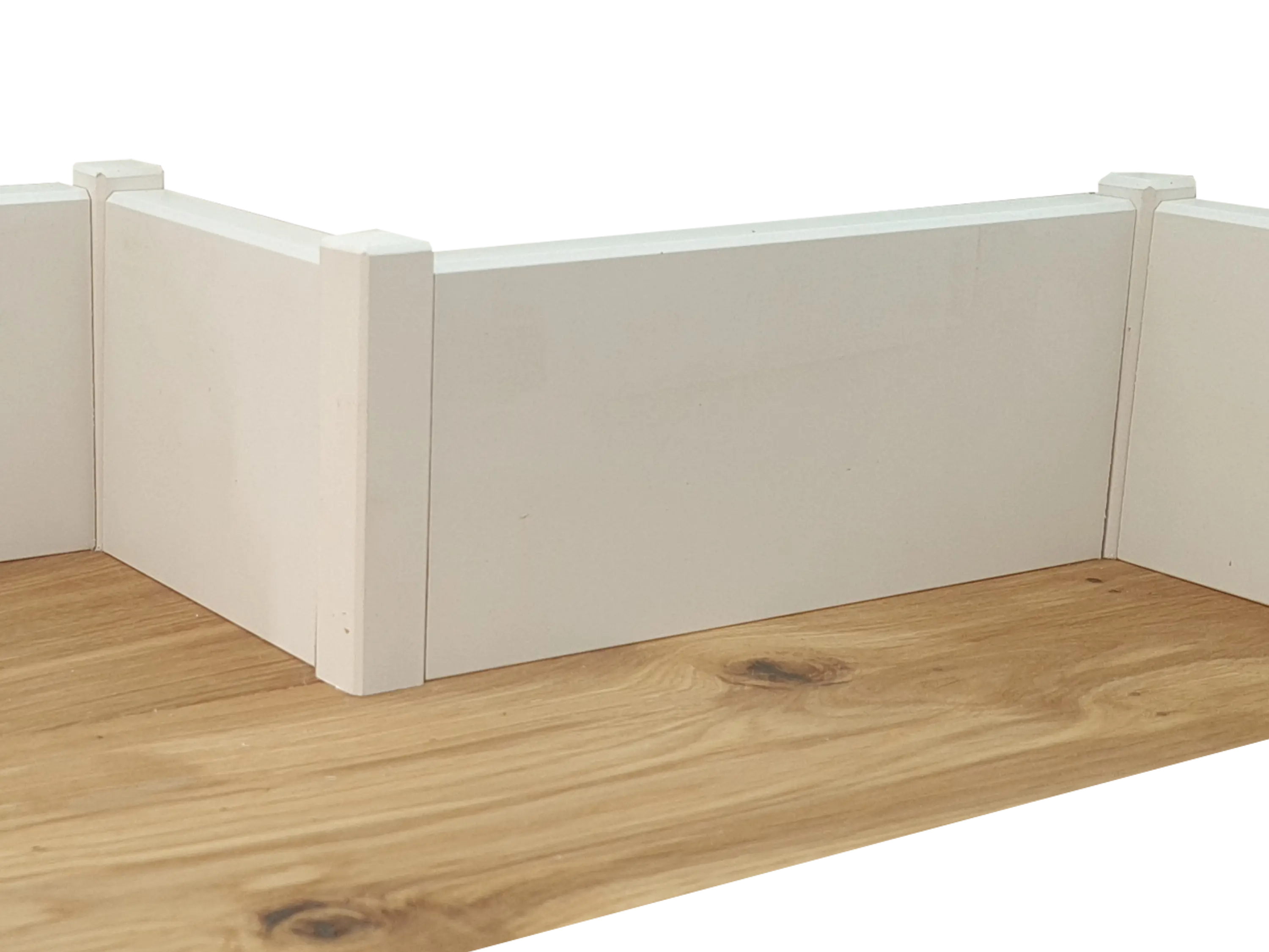 TRECOR® CUBE Sockelleiste, Fußleiste 16 x 100 mm in Weiß RAL 9016 - CLIPSTAR Fräsung TRECOR® CUBE Sockelleiste, Fußleiste 16 x 100 mm in Weiß RAL 9016 - CLIPSTAR Fräsung