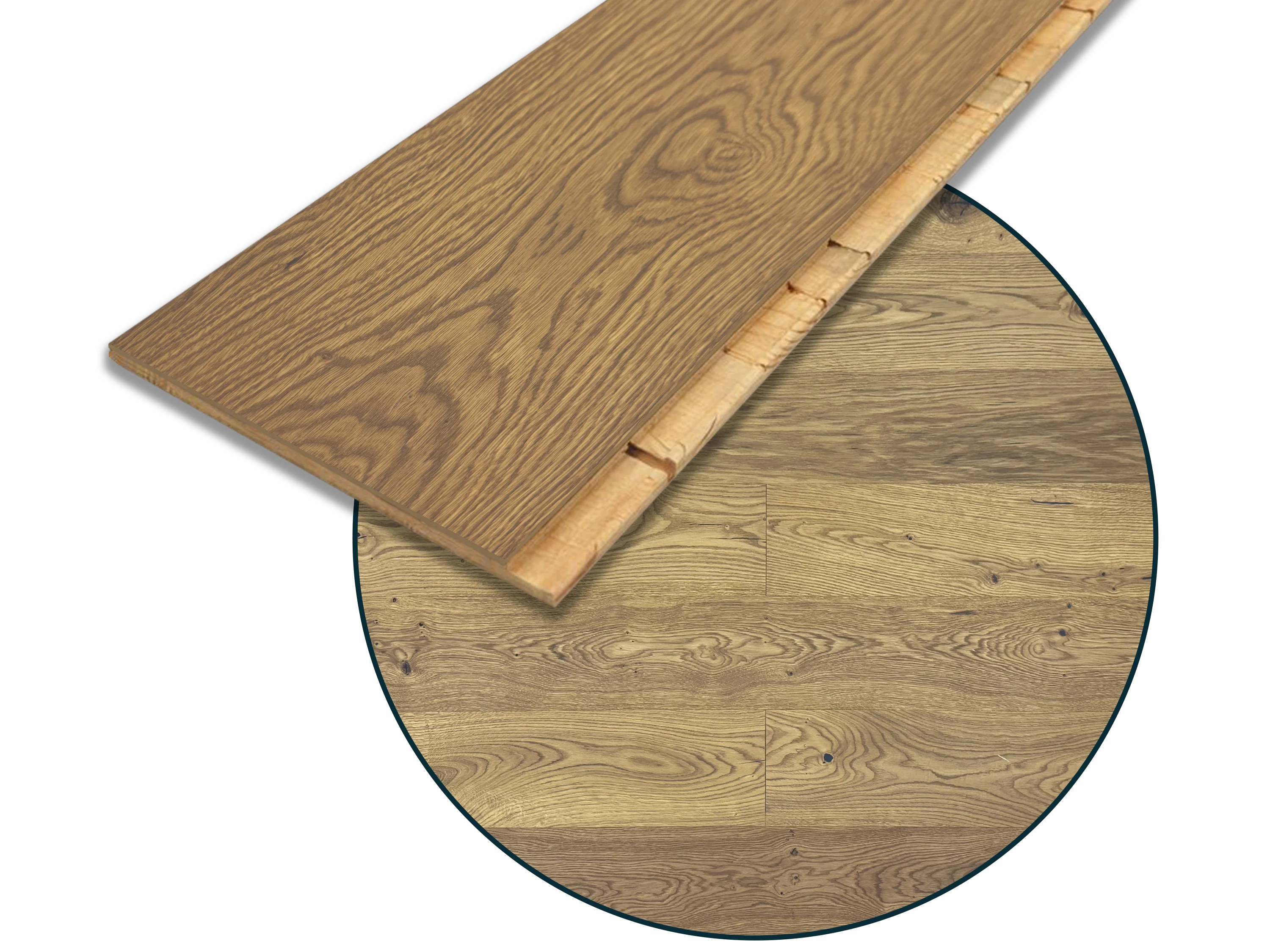 Parkettboden 3-Schicht Landhausdiele Eiche Rustikal Parkett gebürstet RUBIO R209 Smoked Oak endgeölt