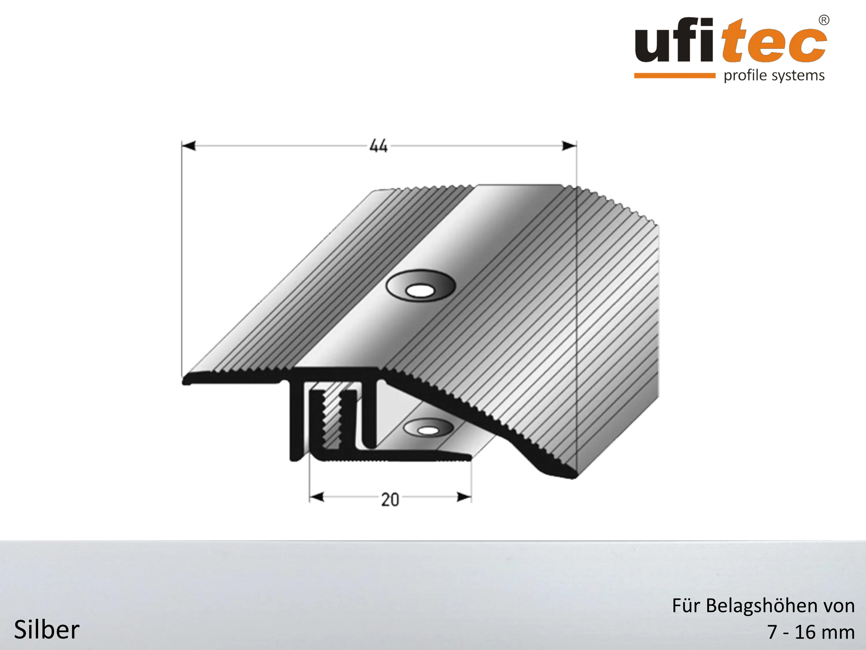 ufitec® Höhenausgleichsprofil / Niveauausgleichsprofil - TPL Profi - für Belagshöhen von 7-16 mm