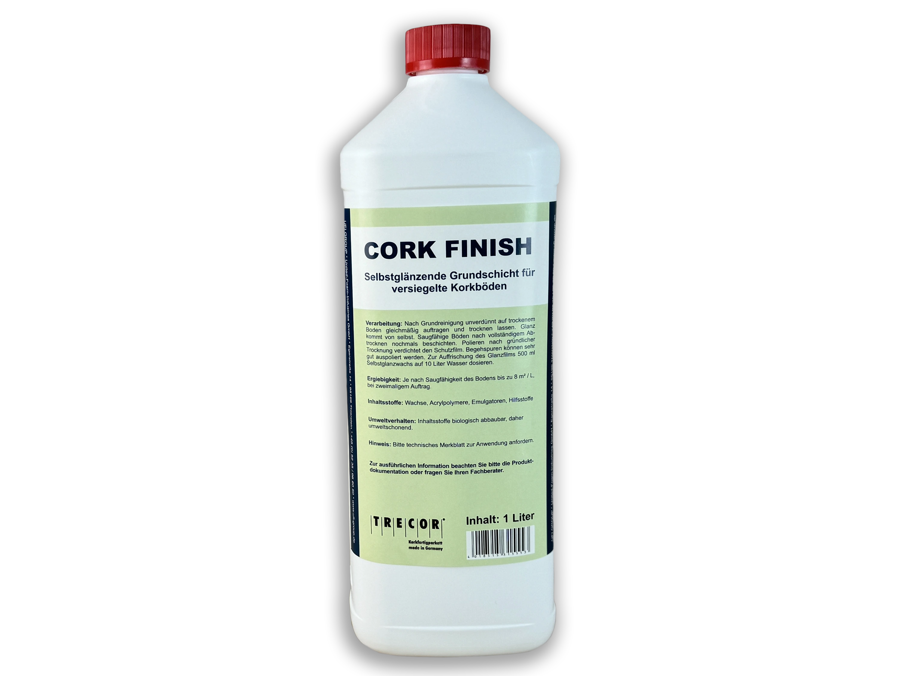 Trecor® Kork Finish Bodenpflege / Pflegemittel für Lackierte Korkböden - 1 Liter Trecor® Kork Finish Bodenpflege / Pflegemittel für Lackierte Korkböden - 1 Liter