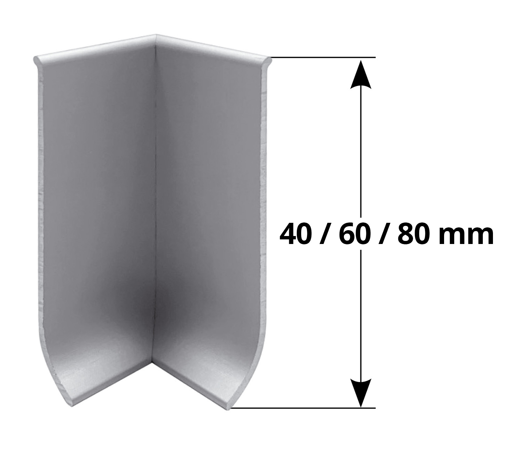 Innenecke Aluminium für L - Sockelleisten - eloxiert