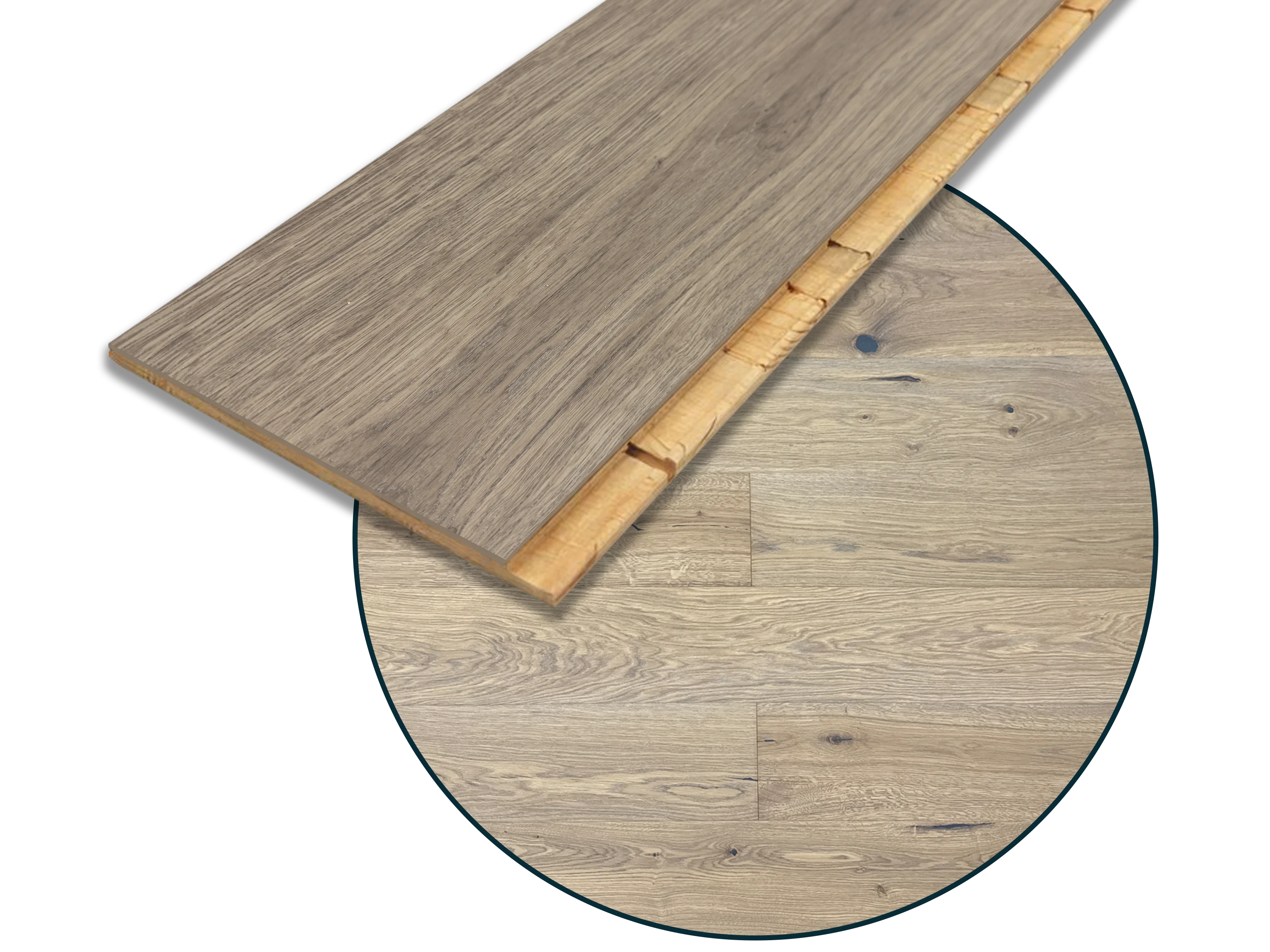 Parkettboden 3-Schicht Landhausdiele Eiche Rustikal Parkett gebürstet RUBIO R331a 5% weiß endgeölt