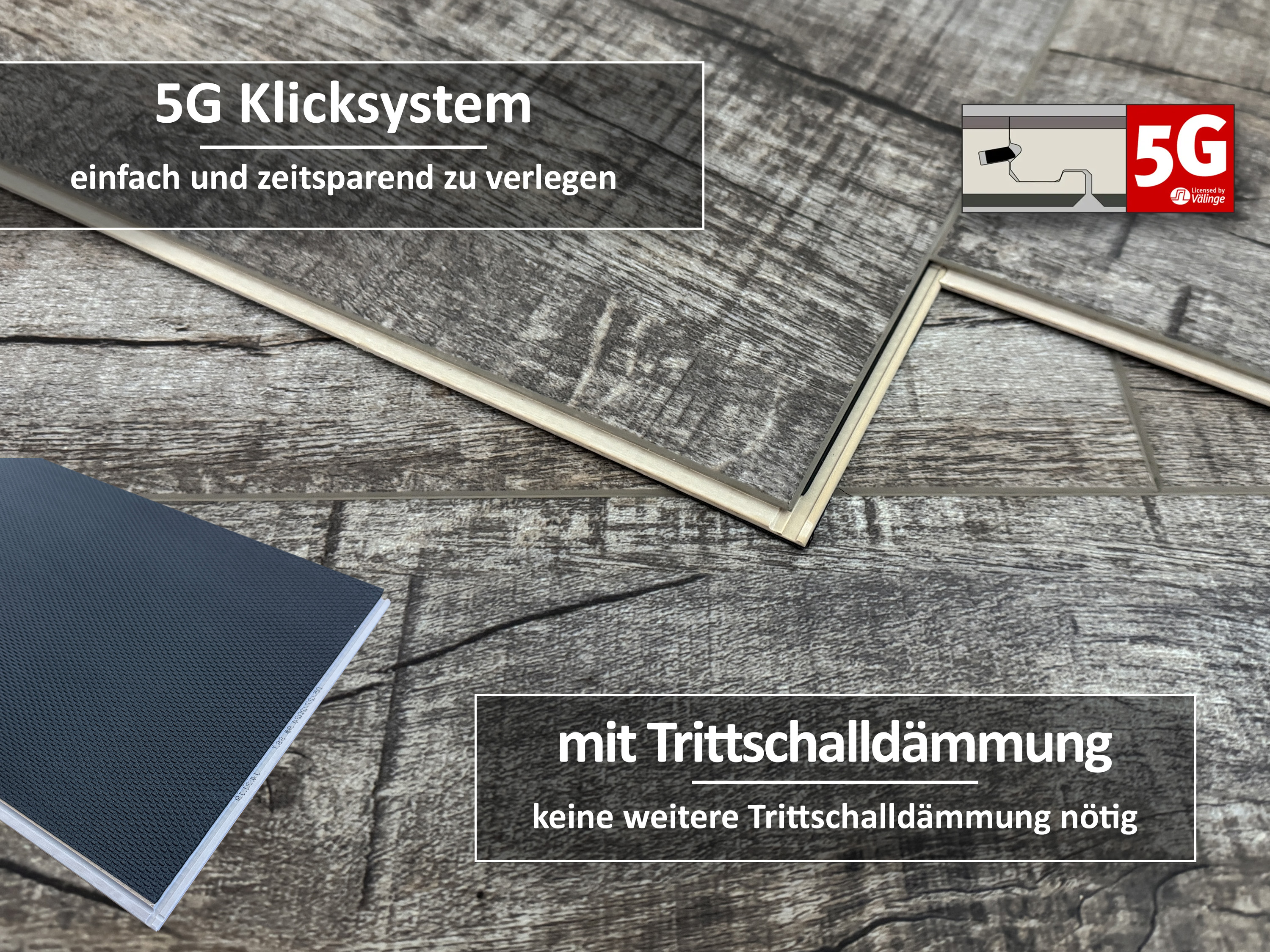 TRECOR® SPC / RIGID 5G Klick Vinylboden Eiche Old Rustik Dark - 6 mm V4 inkl. 1 mm Trittschalldämmung TRECOR® SPC / RIGID 5G Klick Vinylboden Eiche Old Rustik Dark - 6 mm V4 inkl. 1 mm Trittschalldämmung