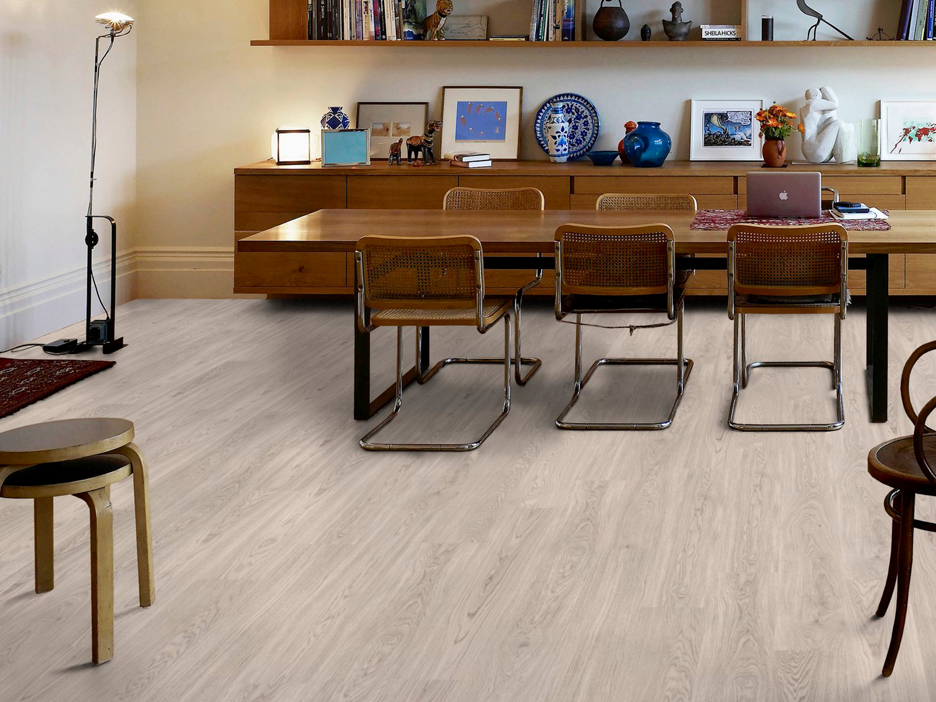 Kork Designboden Wood Basic - Pure Oak Grey, digitalbedrucktes Korkfurnier