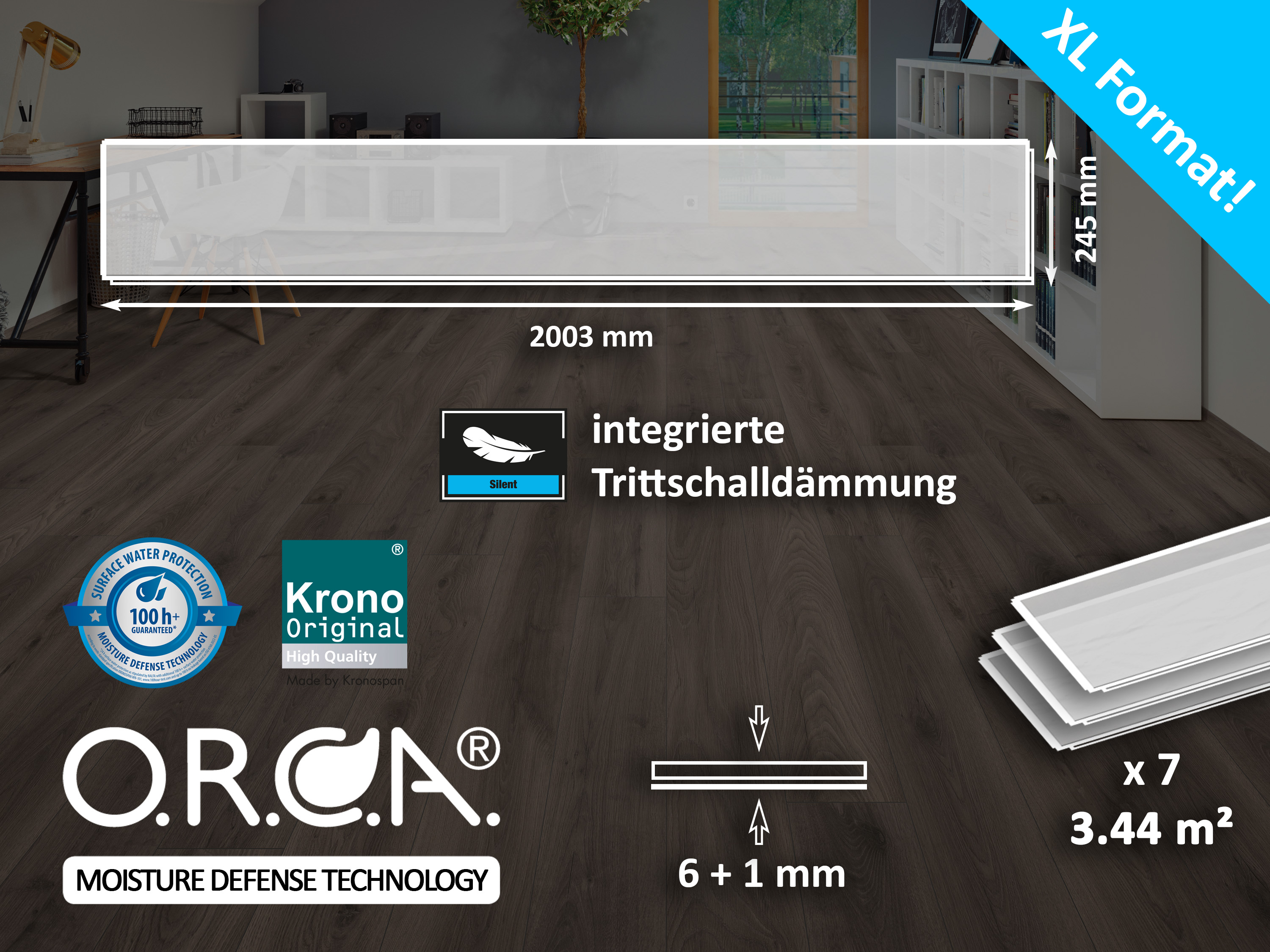 Klick-Designboden Blonde Montreux Oak K659 Organic Clever Silent Long 7 mm, integr. Trittschalldämmung Klick-Designboden Blonde Montreux Oak K659 Organic Clever Silent Long 7 mm, integr. Trittschalldämmung