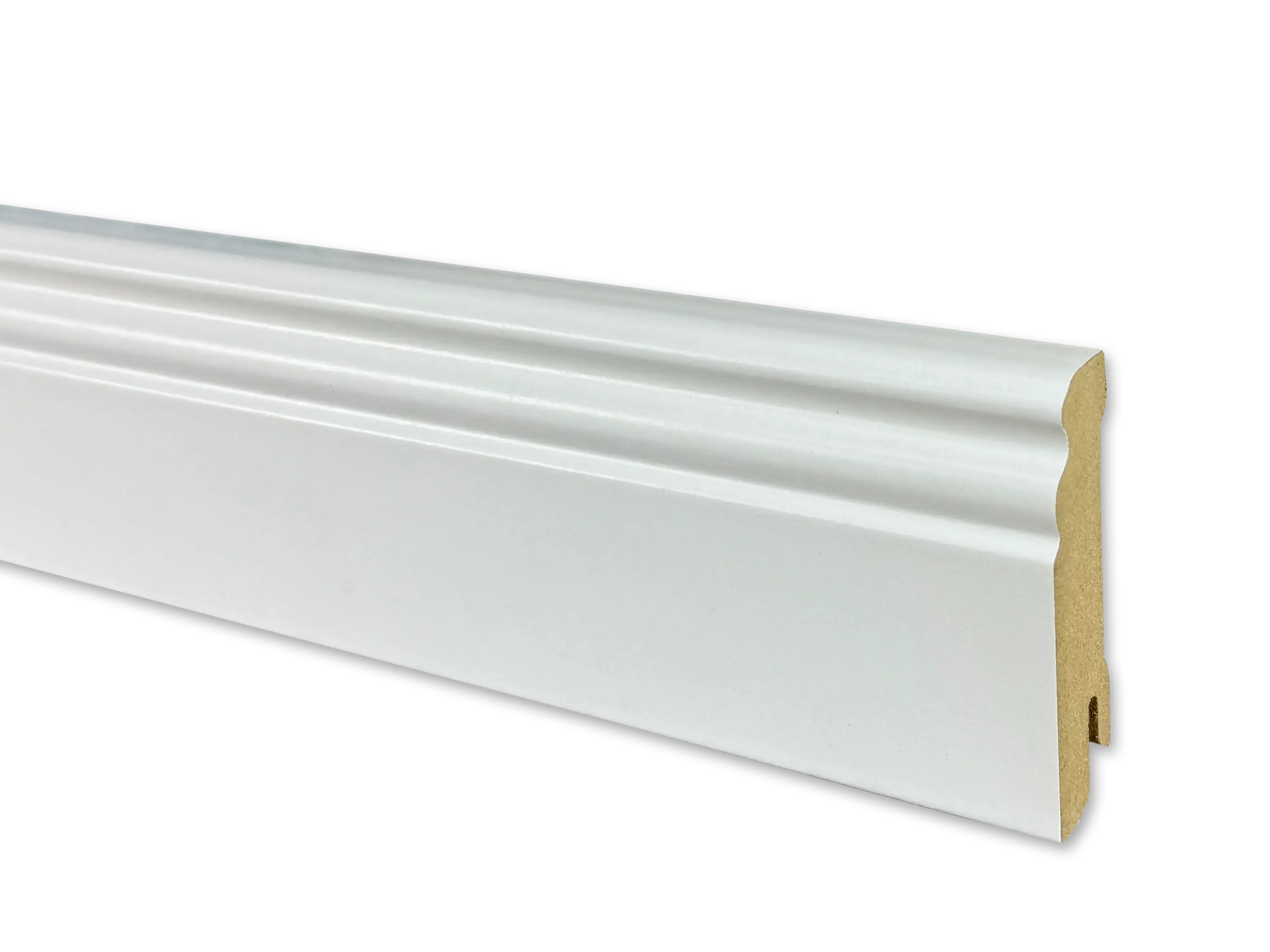 Trecor® Sockelleiste Hamburger Berliner Profil Fußleiste, foliert weiß RAL 9016 Trecor® Sockelleiste Hamburger Berliner Profil Fußleiste, foliert weiß RAL 9016