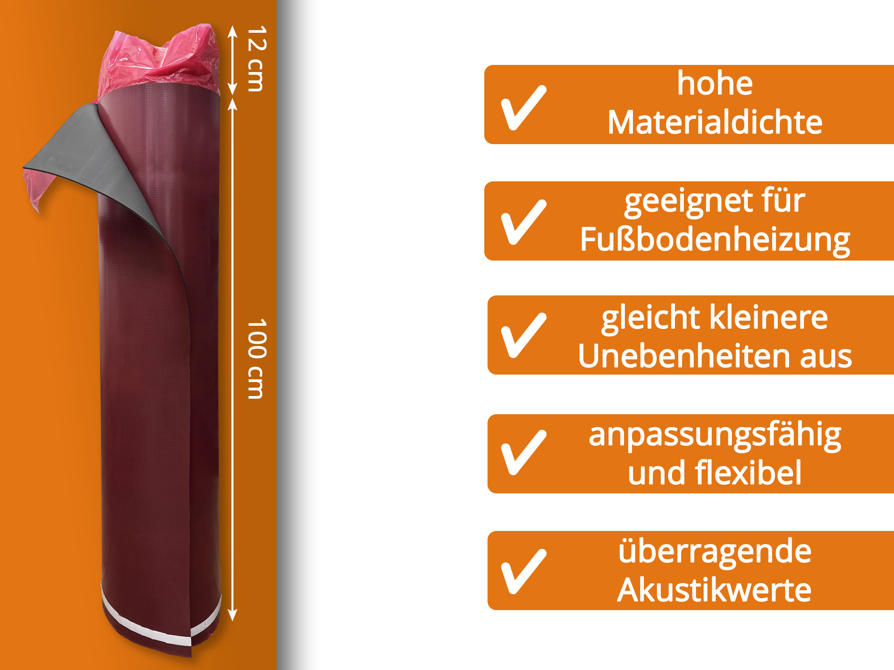 uficell® Multisound Aquastopp Akustik Trittschalldämmung mit Dampfbremse 80 mµ uficell® Multisound Aquastopp Akustik Trittschalldämmung mit Dampfbremse 80 mµ