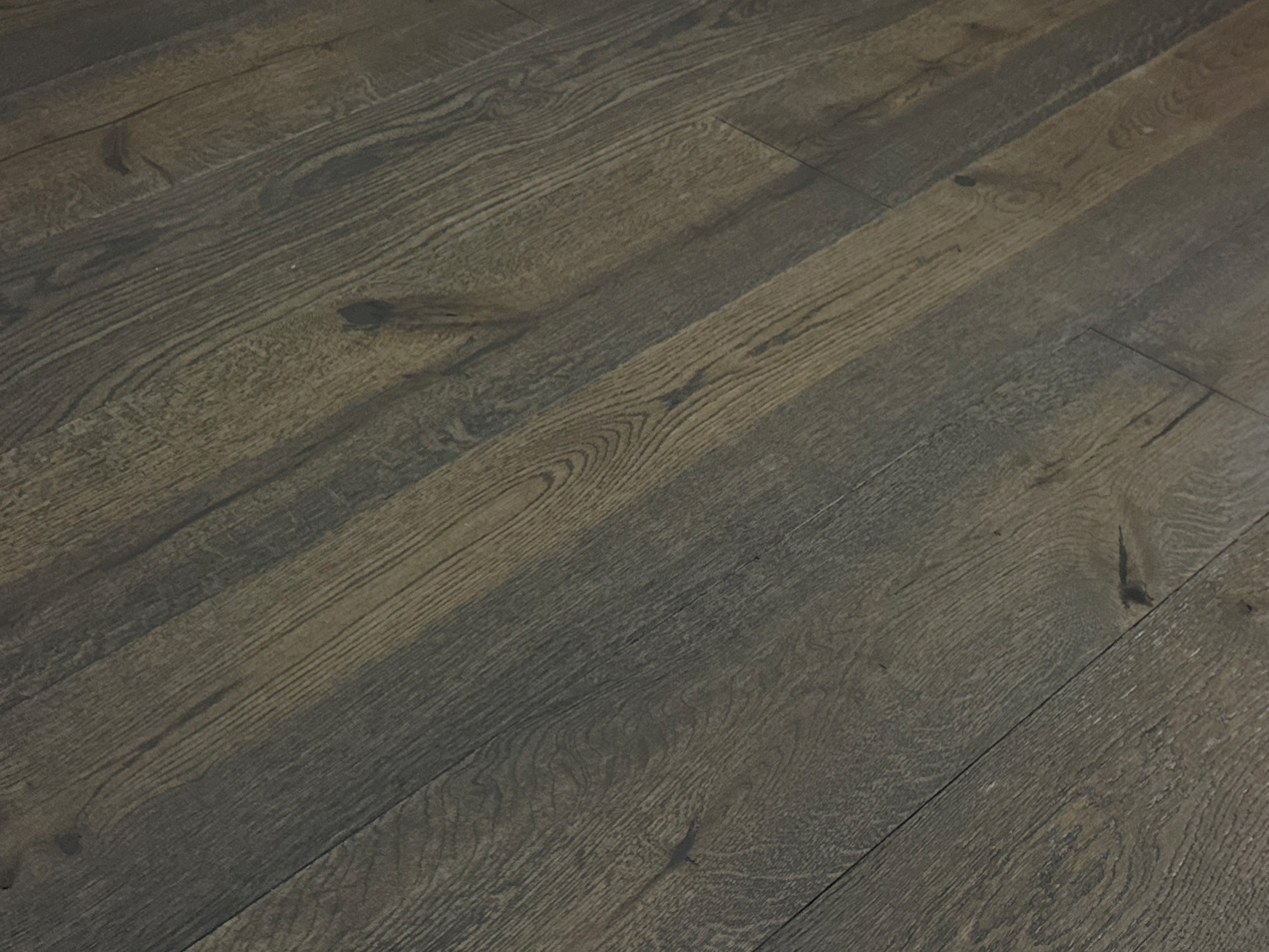 Parkettboden 3-Schicht Landhausdiele Eiche Rustikal Parkett gebürstet RUBIO R305a charcoal endgeölt