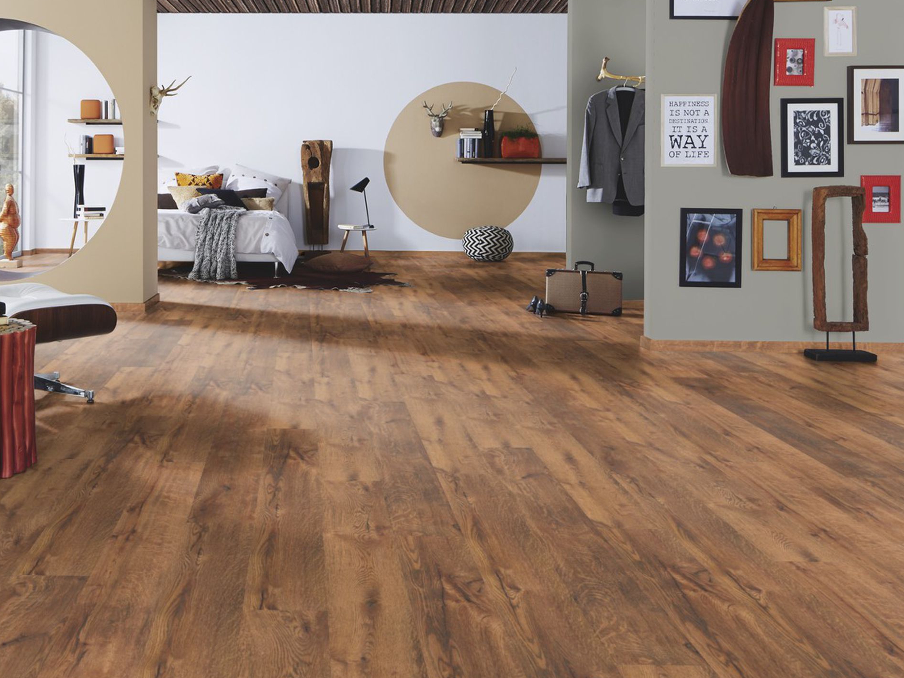 Laminatboden TRECOR Classic - Trend Oak Dark Nr. 281 mit Klicksystem 7 mm Stark Laminatboden TRECOR Classic - Trend Oak Dark Nr. 281 mit Klicksystem 7 mm Stark