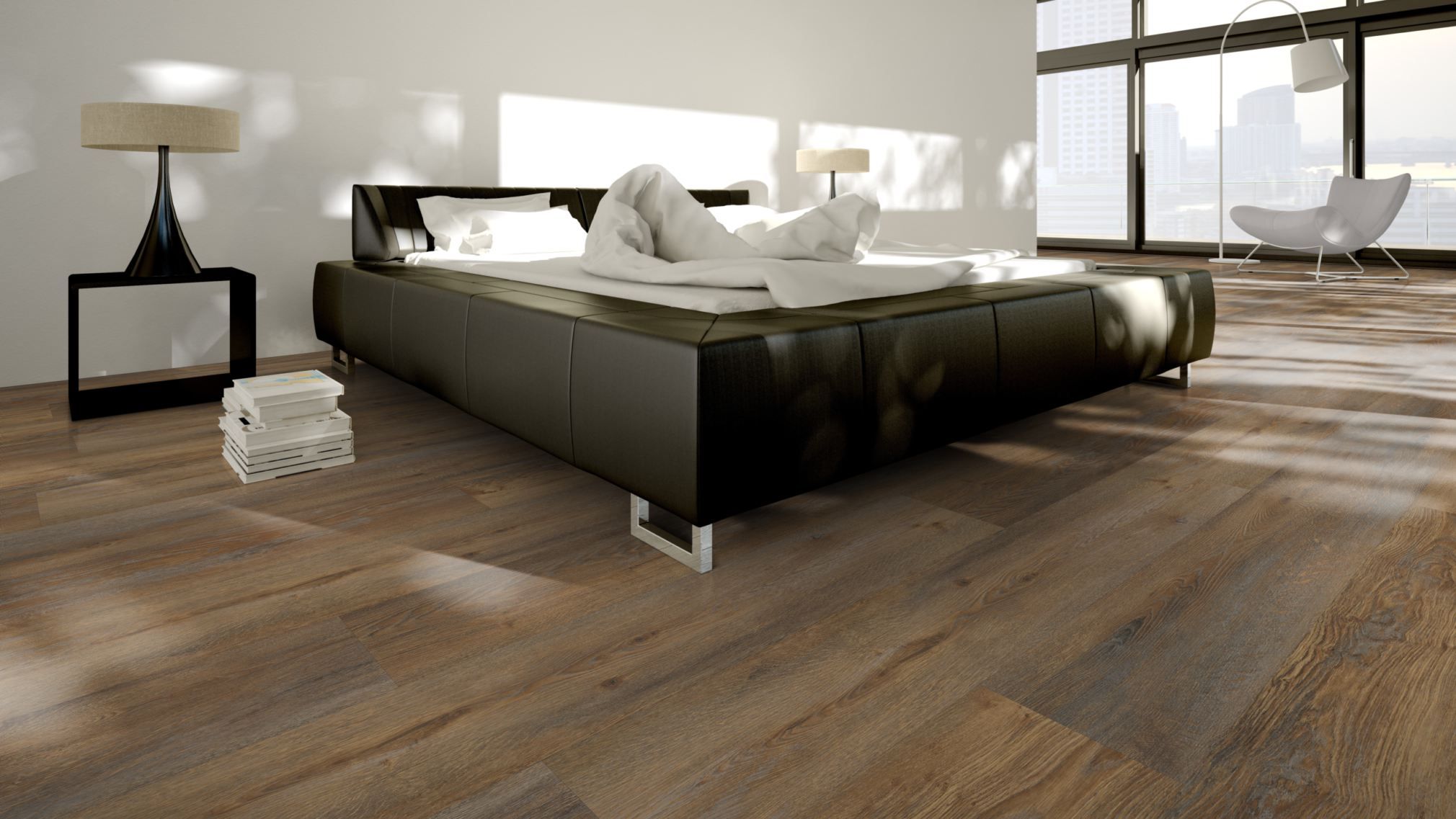 TRECOR® Klick Vinylboden RIGID 5.0+, Exclusiv Eiche Coffee Landhausdiele XL-Diele TRECOR® Klick Vinylboden RIGID 5.0+, Exclusiv Eiche Coffee Landhausdiele XL-Diele