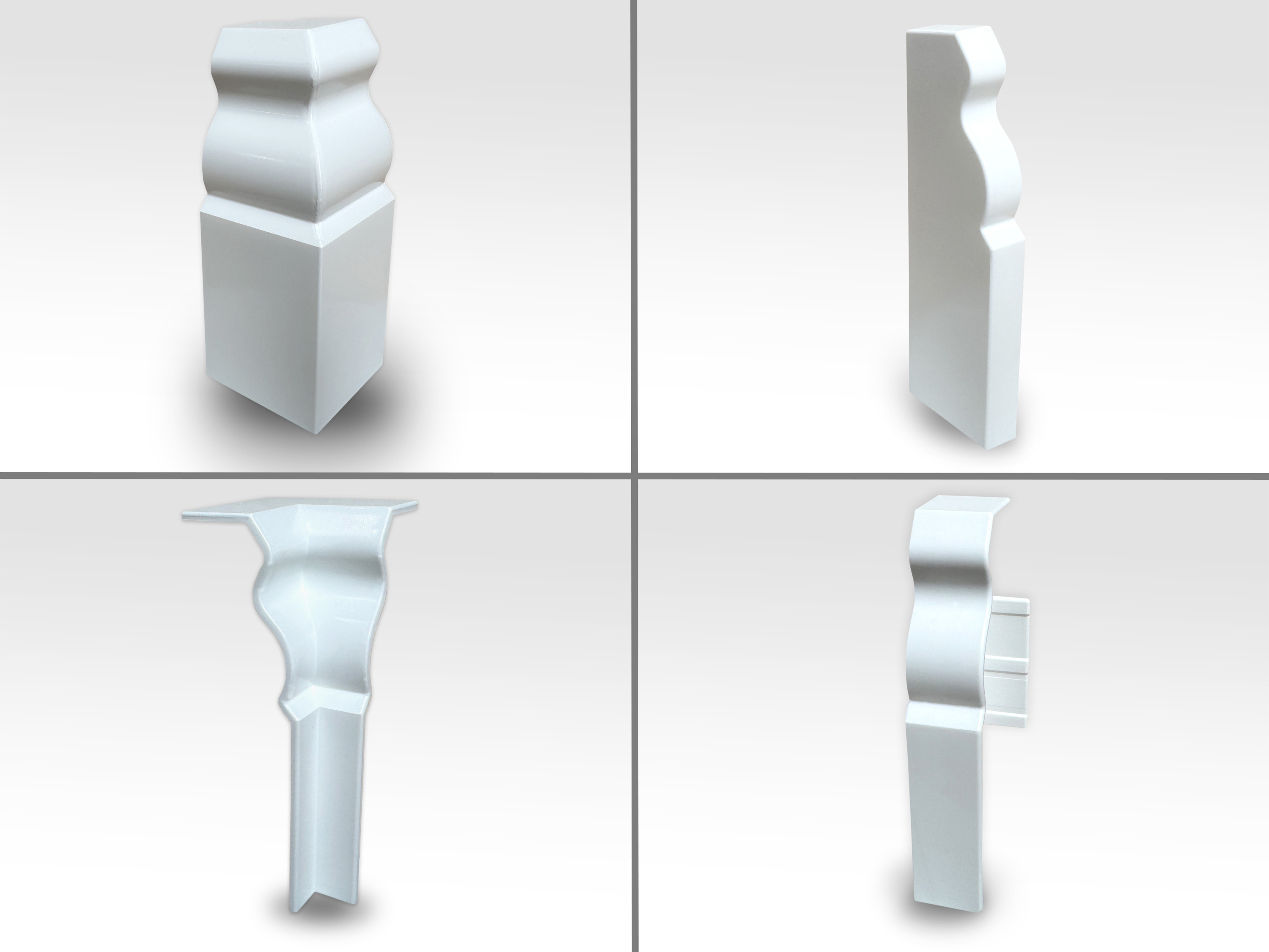 Innenecken Außenecken Verbinder Abschlusskappen für Hamburger Sockelleiste 60 / 80 mm