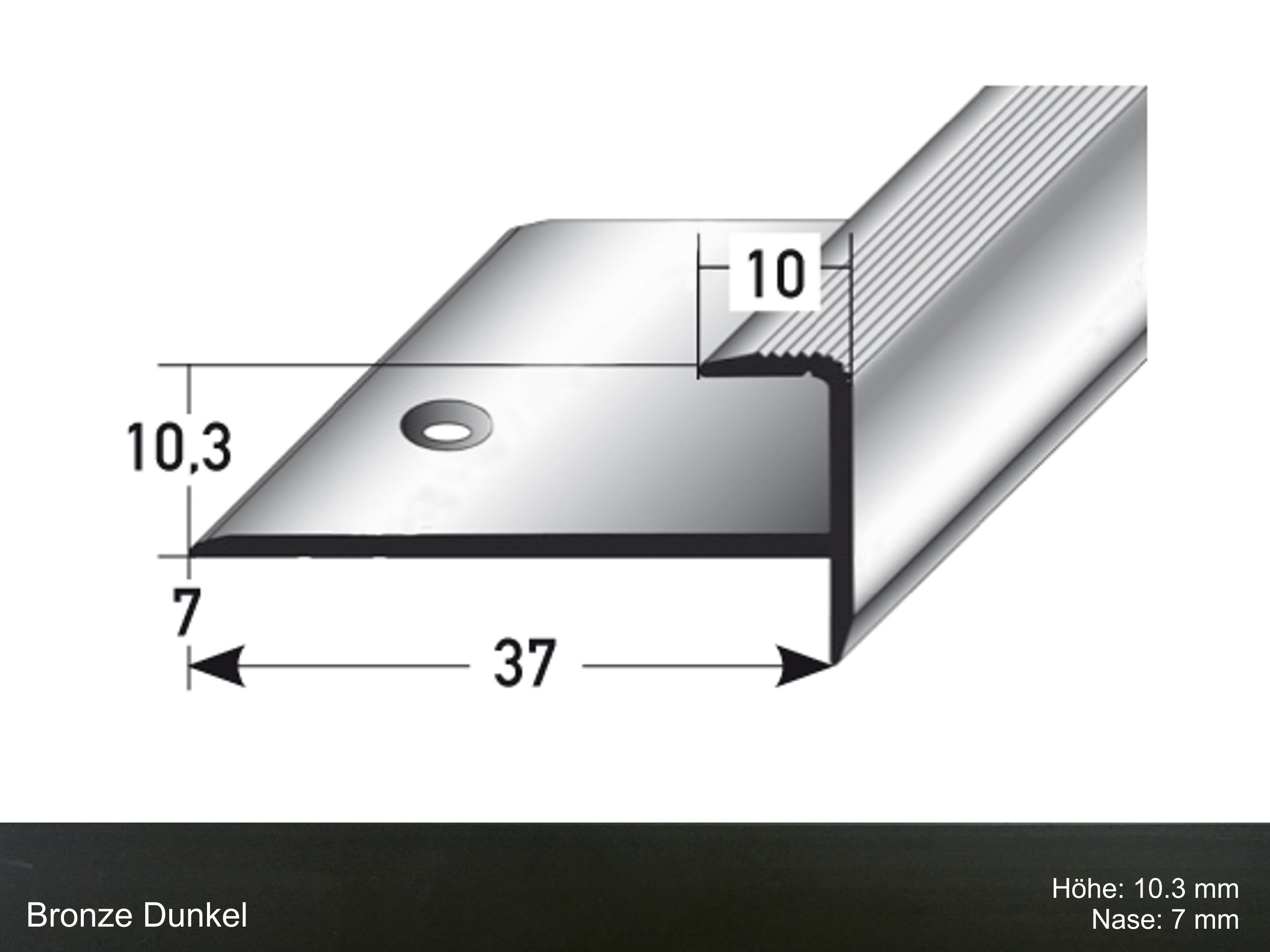 ufitec® professioneel smart profielsysteem voor vinylvloeren - geschikt voor vloerhoogte van 5-9 mm - aluminium geanodiseerd - ZILVER - Abschlußprofil - Länge: 270 cm goud