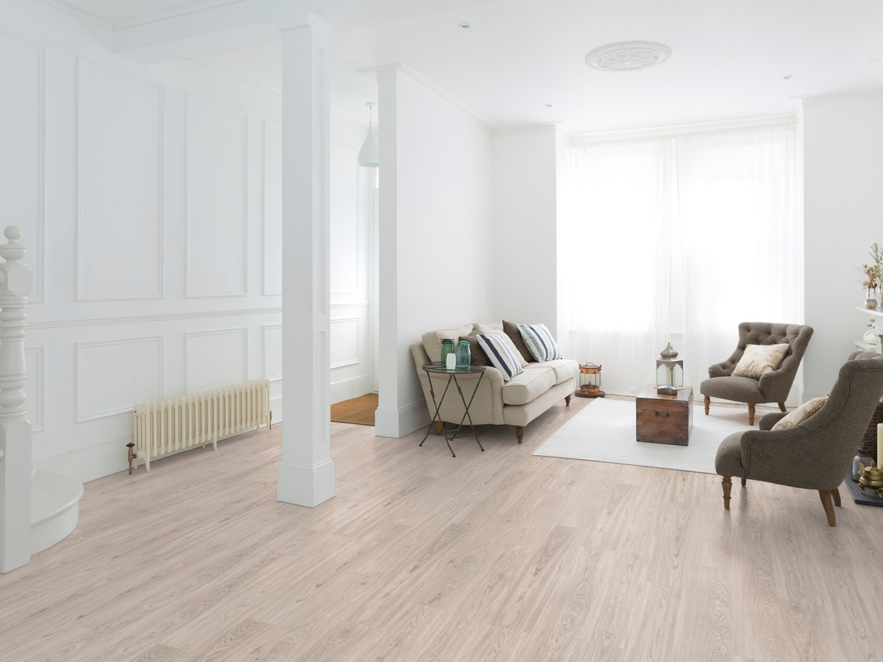 Kork Designboden Wood Basic - Pure Oak Grey, digitalbedrucktes Korkfurnier