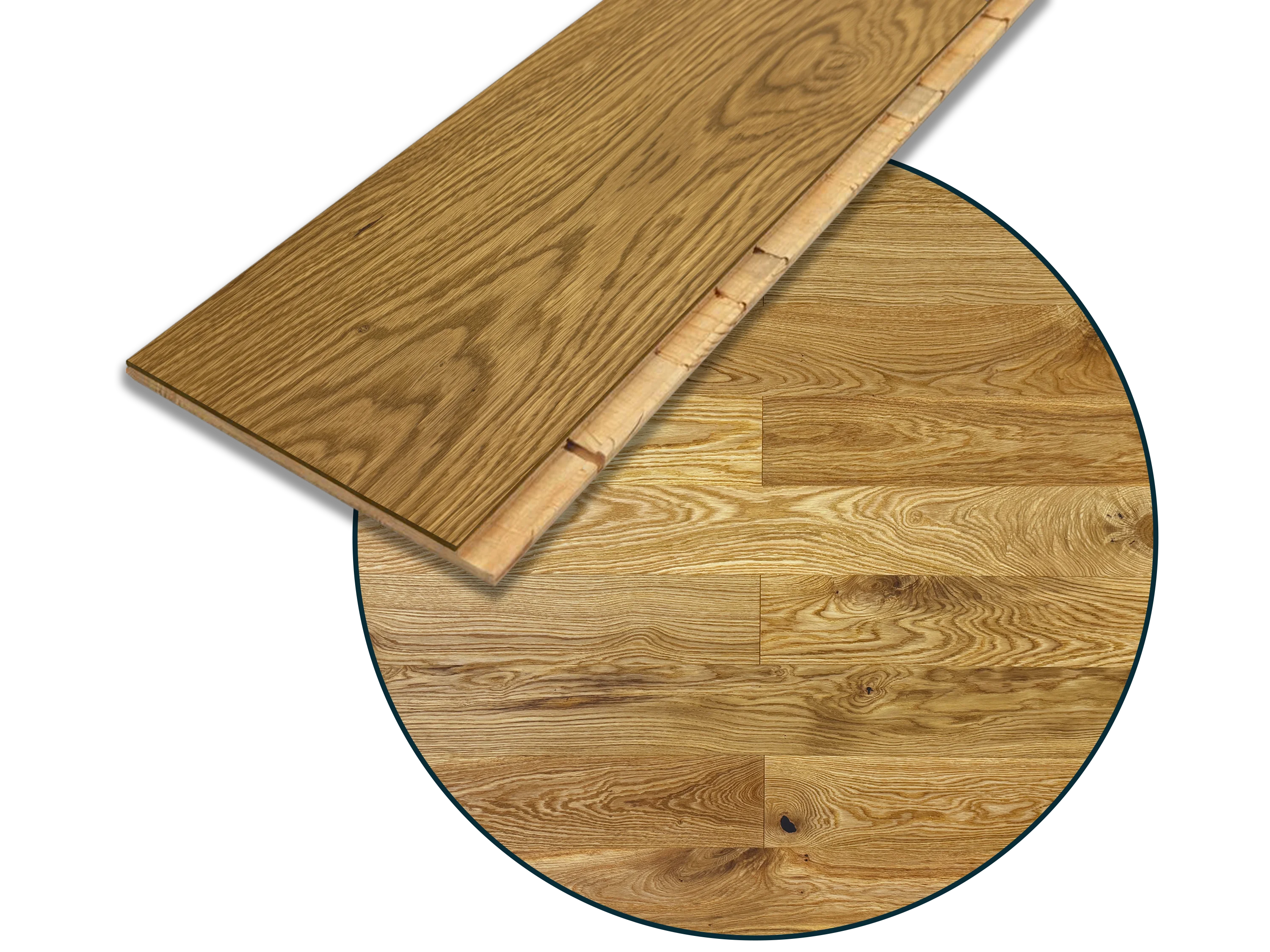 Parkettboden Eiche Rustikal Landausdiele 3-Schicht 150 mm RUBIO R101 gebürstet, gefast & endgeölt