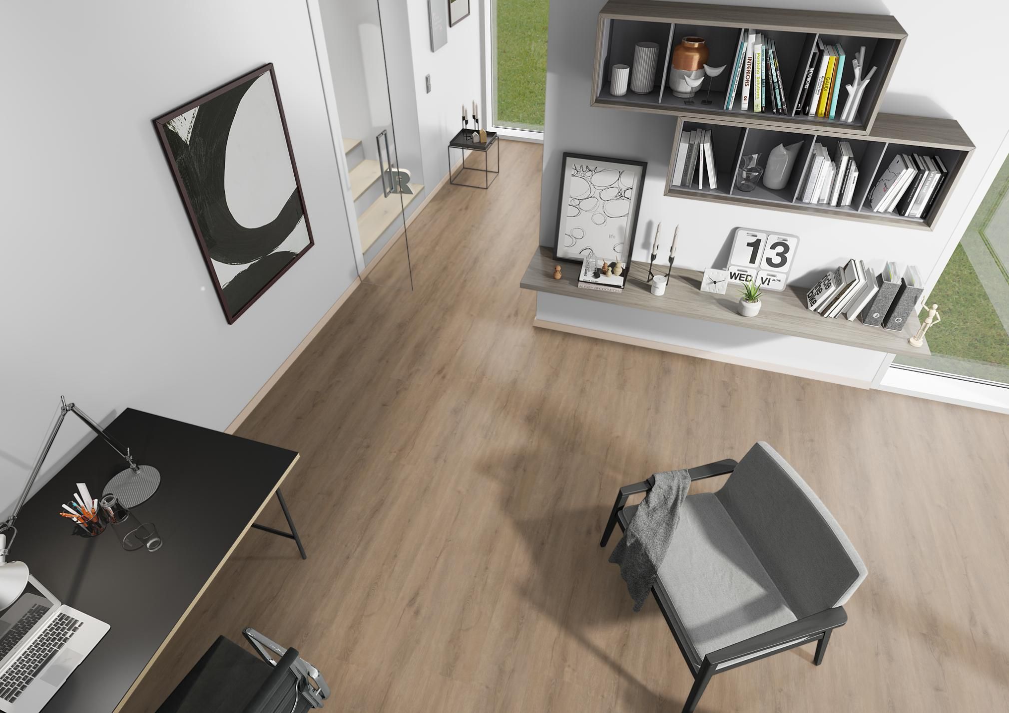 TRECOR® Klick Vinylboden Eiche Premium Natur XXL Landhausdiele 6,5 mm Stark mit integrierter Trittschallunterlage