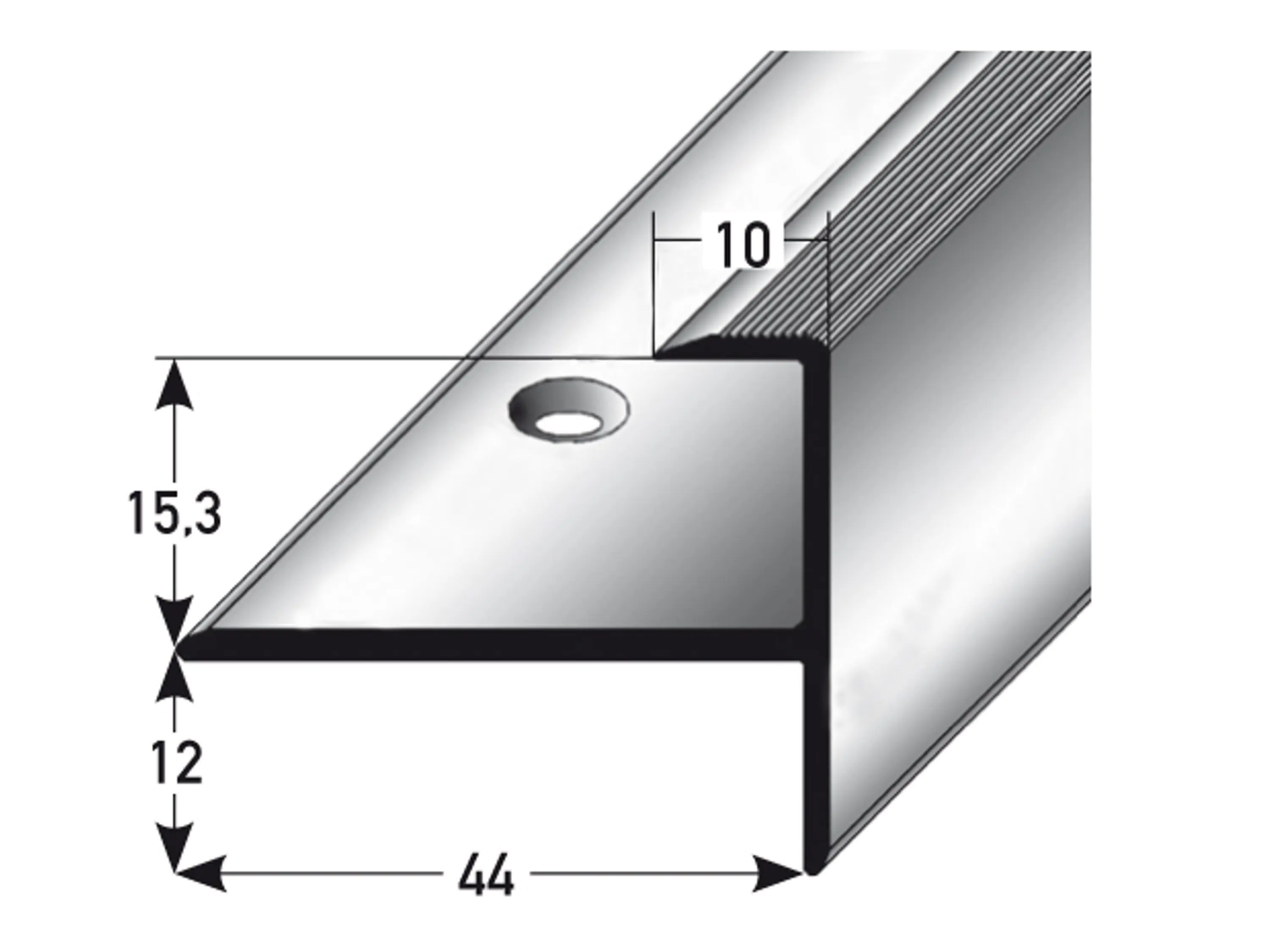 ufitec® Einschubprofil für Belagshöhen bis 15,3 mm mit 12 mm Nase Treppen-/Stufen Abschlussprofi ufitec® Einschubprofil für Belagshöhen bis 15,3 mm mit 12 mm Nase Treppen-/Stufen Abschlussprofi