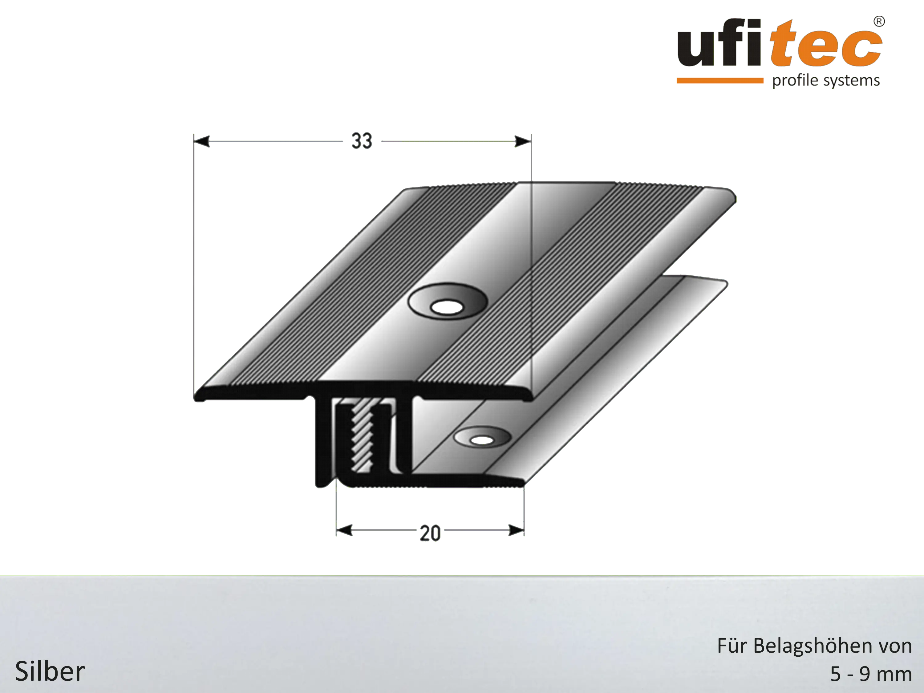 ufitec® TPL Profi smart Übergangs- u. Dehnungsfugenprofil für Belagshöhen von 5-9 mm