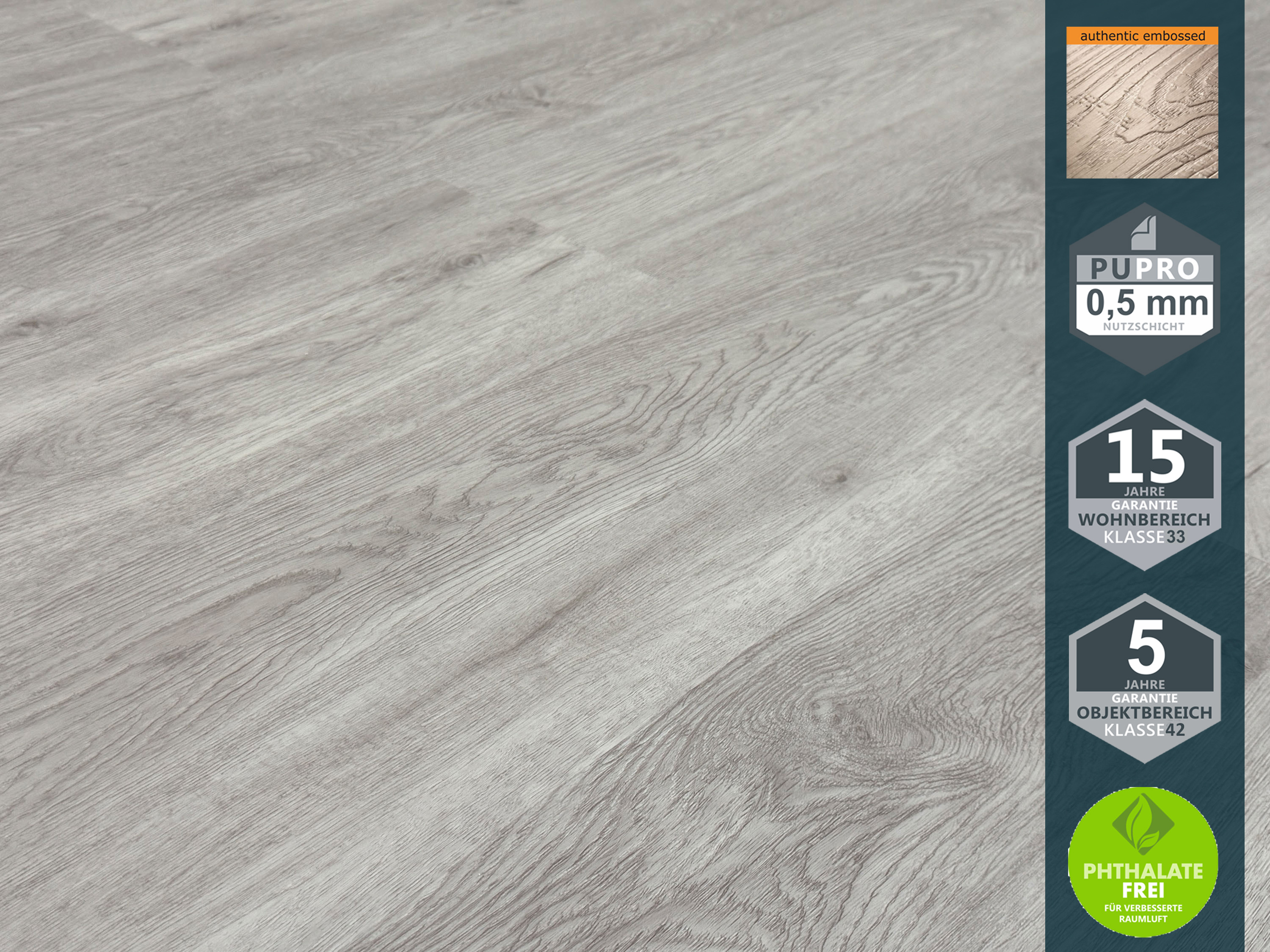 TRECOR® Dryback Klebe Vinylboden Trend Oak White Landhausdiele - 2,5 mm stark