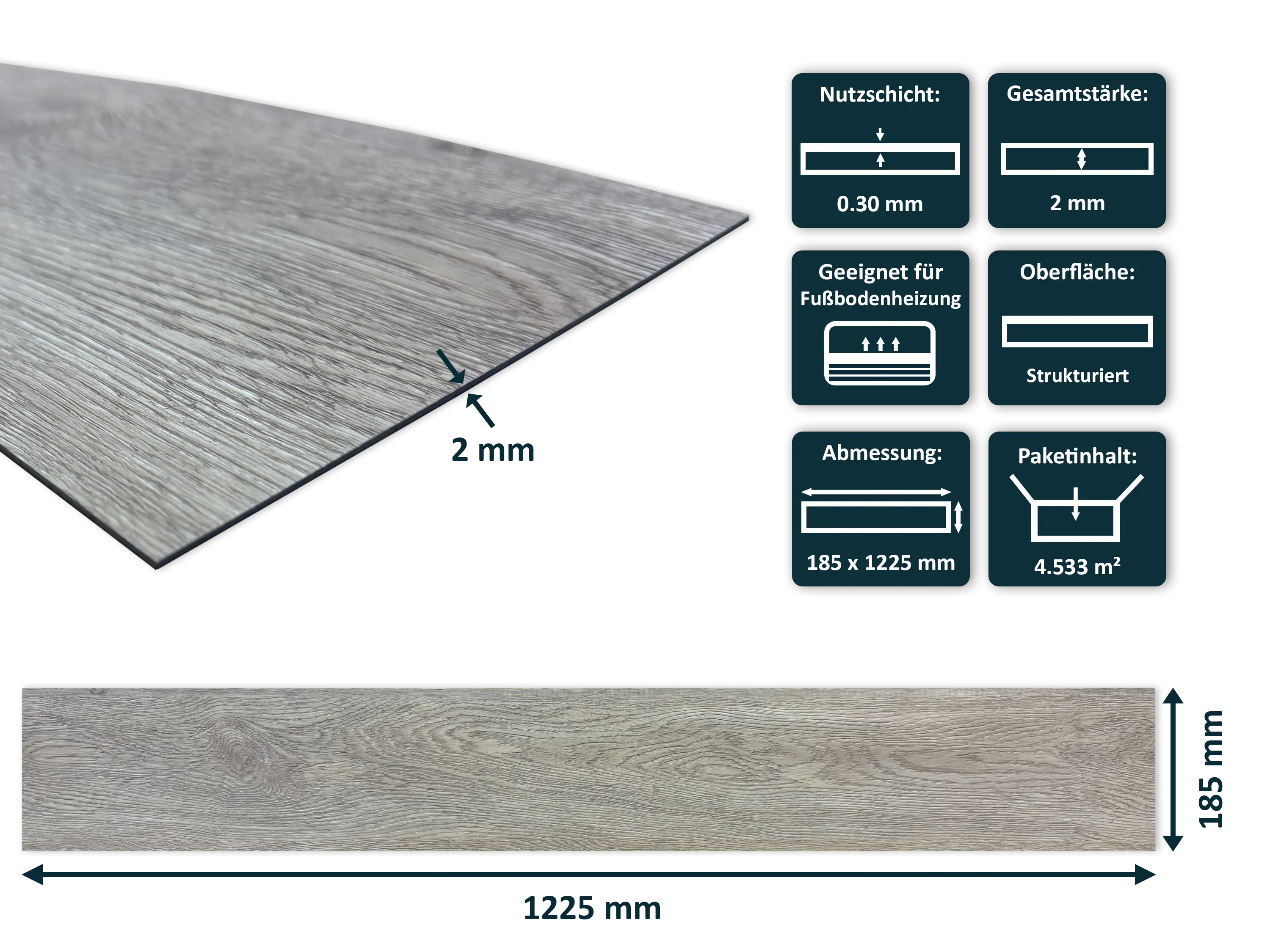 TRECOR® LVT Dryback Klebe Vinylboden Trend Oak Nature Landhausdiele - 2 mm starker Designboden TRECOR® LVT Dryback Klebe Vinylboden Trend Oak Nature Landhausdiele - 2 mm starker Designboden