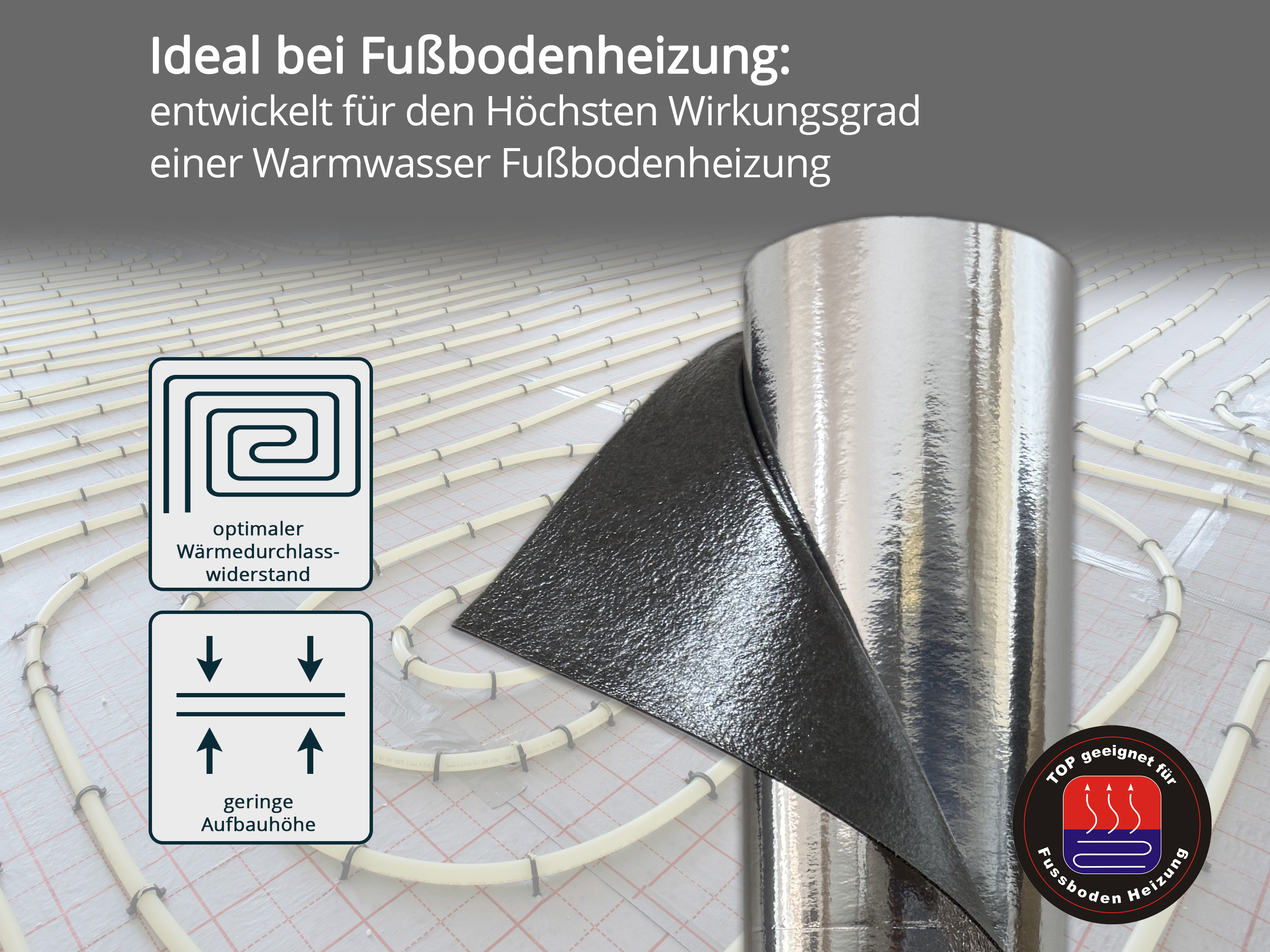 uficell® VINOSOUND RIGID ALU premium Vinylunterlage Trittschalldämmung für Klick Rigid/SPC Vinylboden uficell® VINOSOUND RIGID ALU premium Vinylunterlage Trittschalldämmung für Klick Rigid/SPC Vinylboden