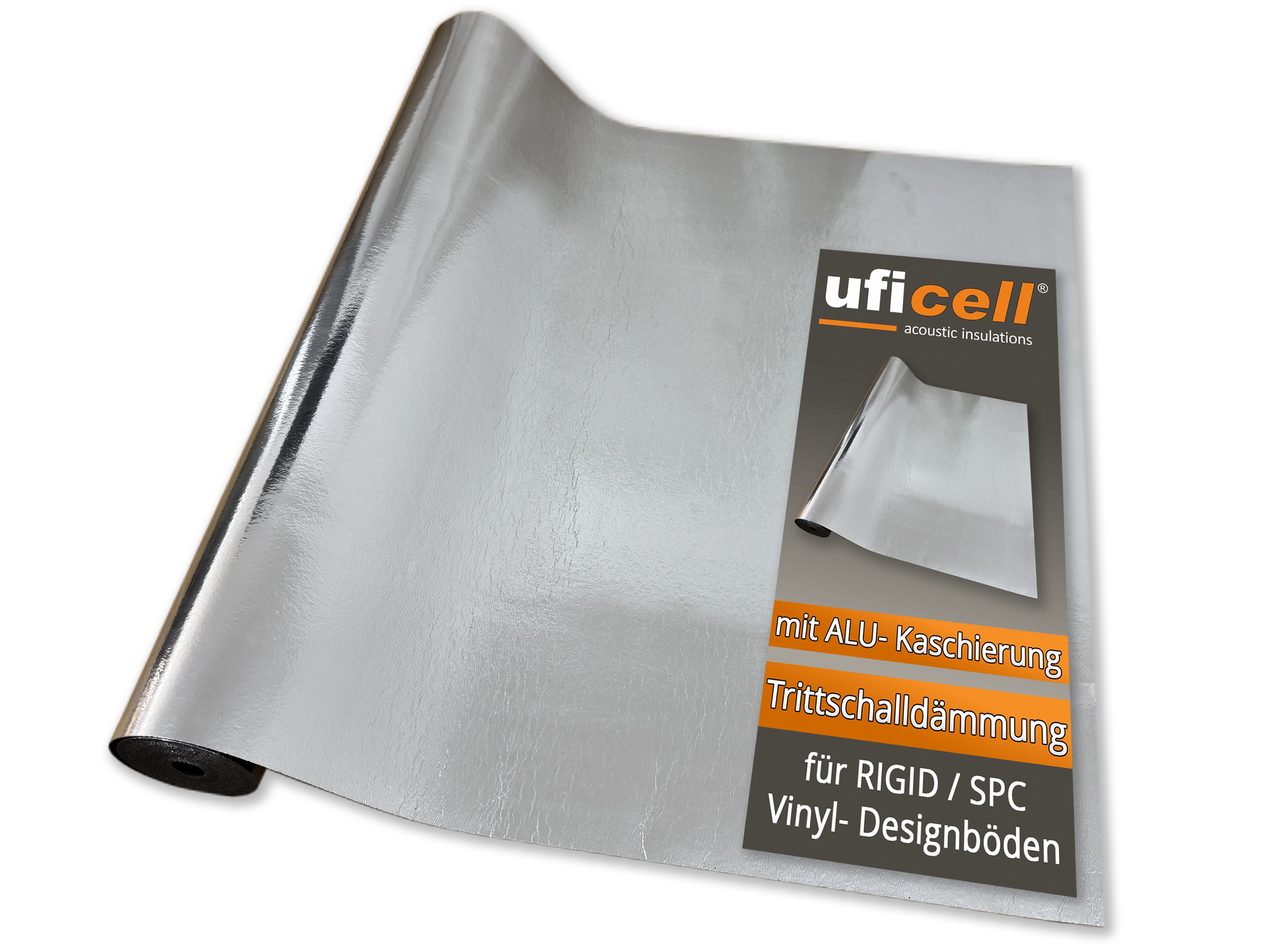 uficell® VINOSOUND RIGID ALU premium Vinylunterlage Trittschalldämmung für Klick Rigid/SPC Vinylboden
