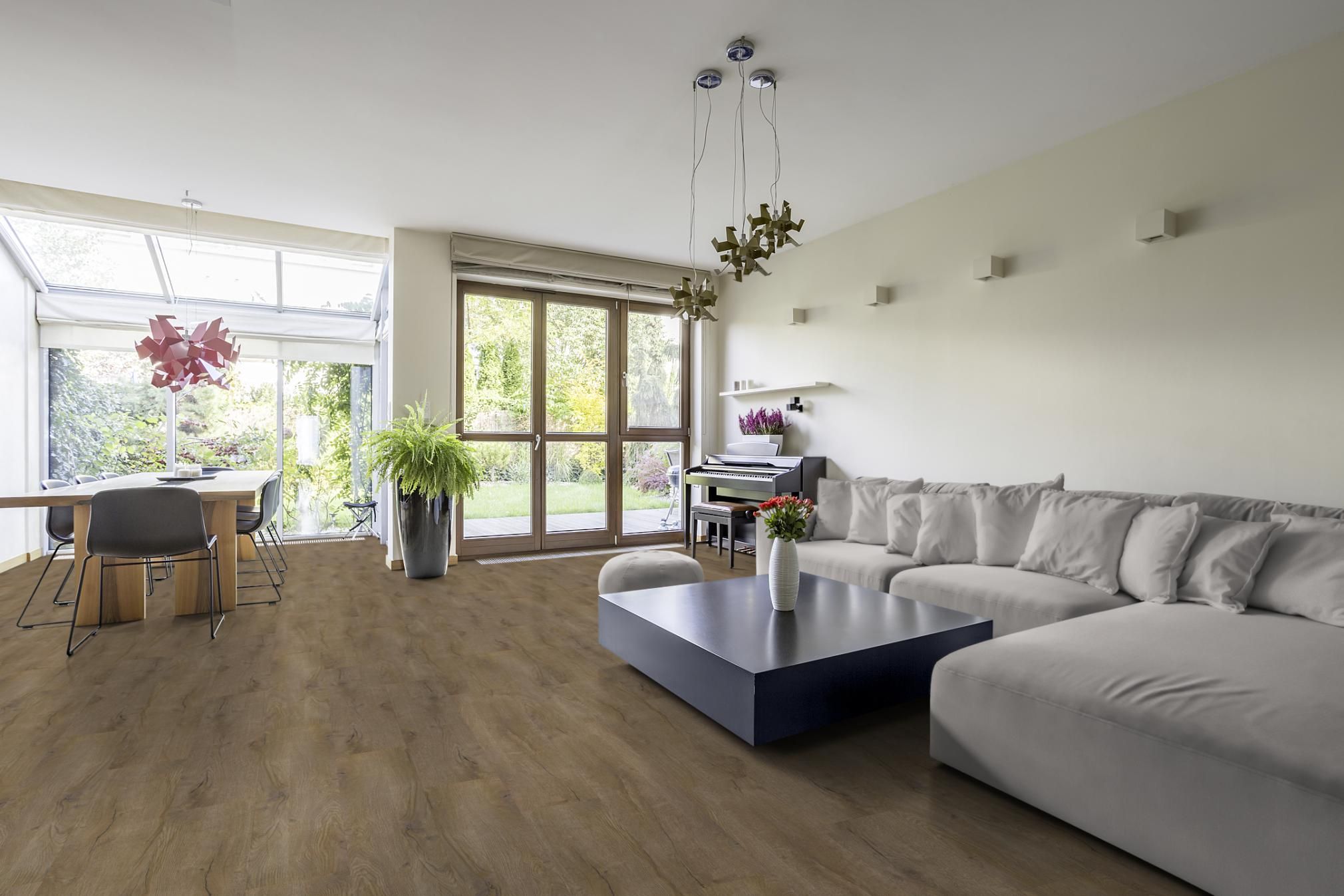 TRECOR® SPC / RIGID Klick Vinylboden Prestige Eiche Dunkel Landhausdiele - 5 mm - mit Synchronoberfläche TRECOR® SPC / RIGID Klick Vinylboden Prestige Eiche Dunkel Landhausdiele - 5 mm - mit Synchronoberfläche