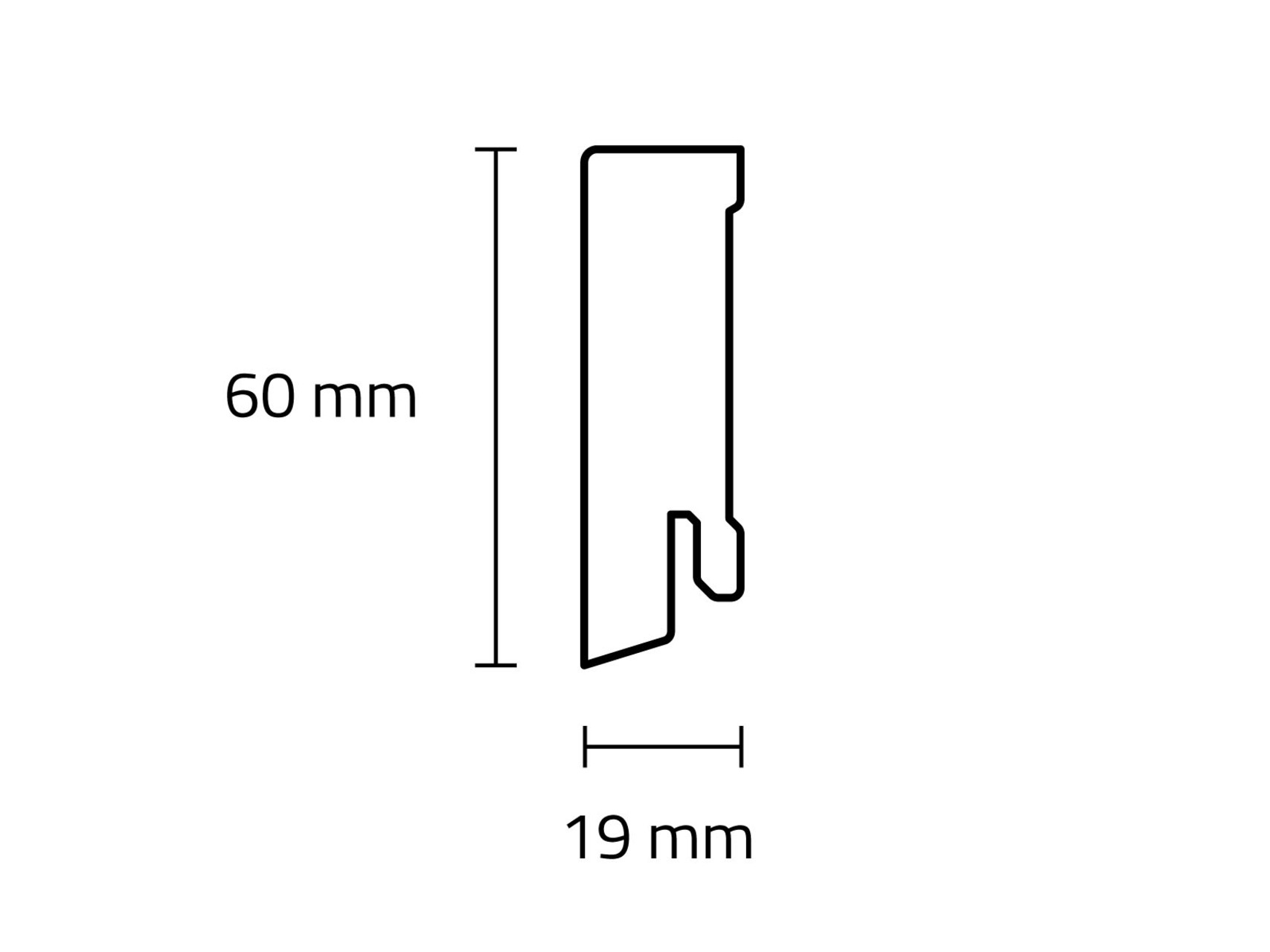 TRECOR® CUBE Sockelleiste Feuchtraumleiste 19 x 60 mm in Weiß RAL 9016 TRECOR® CUBE Sockelleiste Feuchtraumleiste 19 x 60 mm in Weiß RAL 9016
