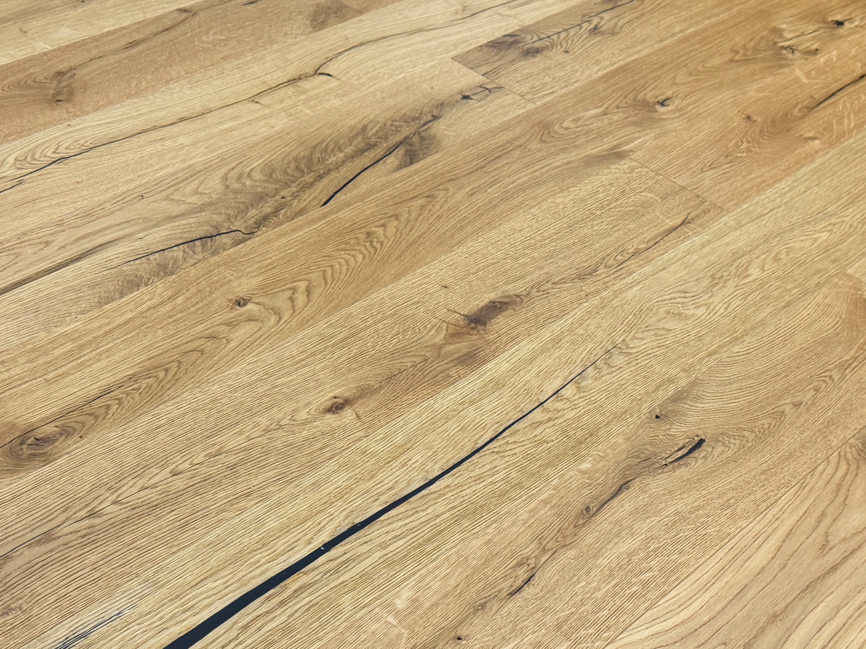 Parkettboden Eiche Rustikal Parkett Landausdiele 3-Schicht 150 mm Breit gebürstet, gefast & endgeölt