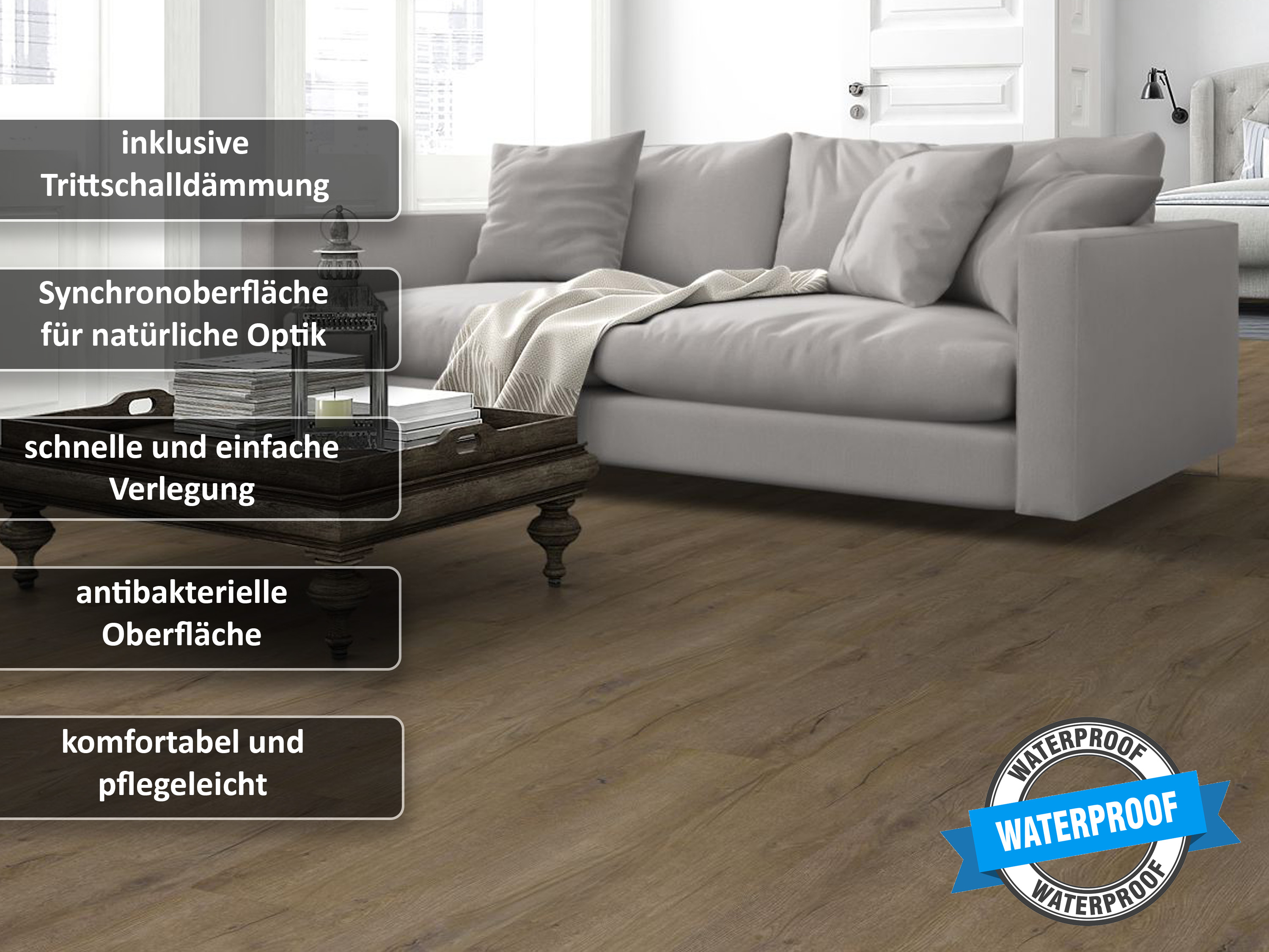TRECOR® SPC / RIGID 5G Klick Vinylboden Eiche Old Rustik - 6 mm V4 inkl. 1 mm Trittschalldämmung TRECOR® SPC / RIGID 5G Klick Vinylboden Eiche Old Rustik - 6 mm V4 inkl. 1 mm Trittschalldämmung