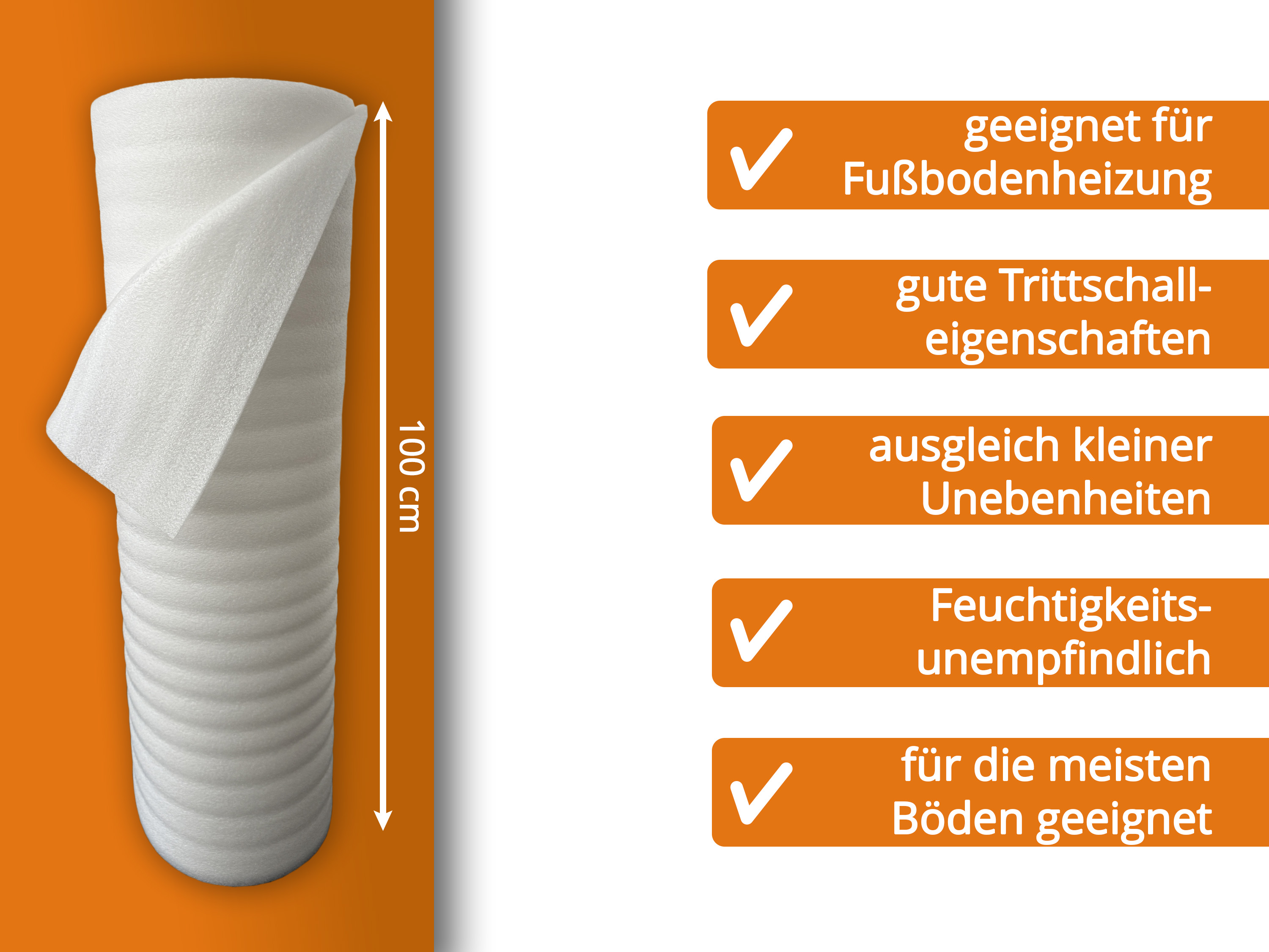 uficell® ULTRA PE-Schaum Trittschalldämmung - Laminat- und Parkettunterlage, 2 mm Stark uficell® ULTRA PE-Schaum Trittschalldämmung - Laminat- und Parkettunterlage, 2 mm Stark