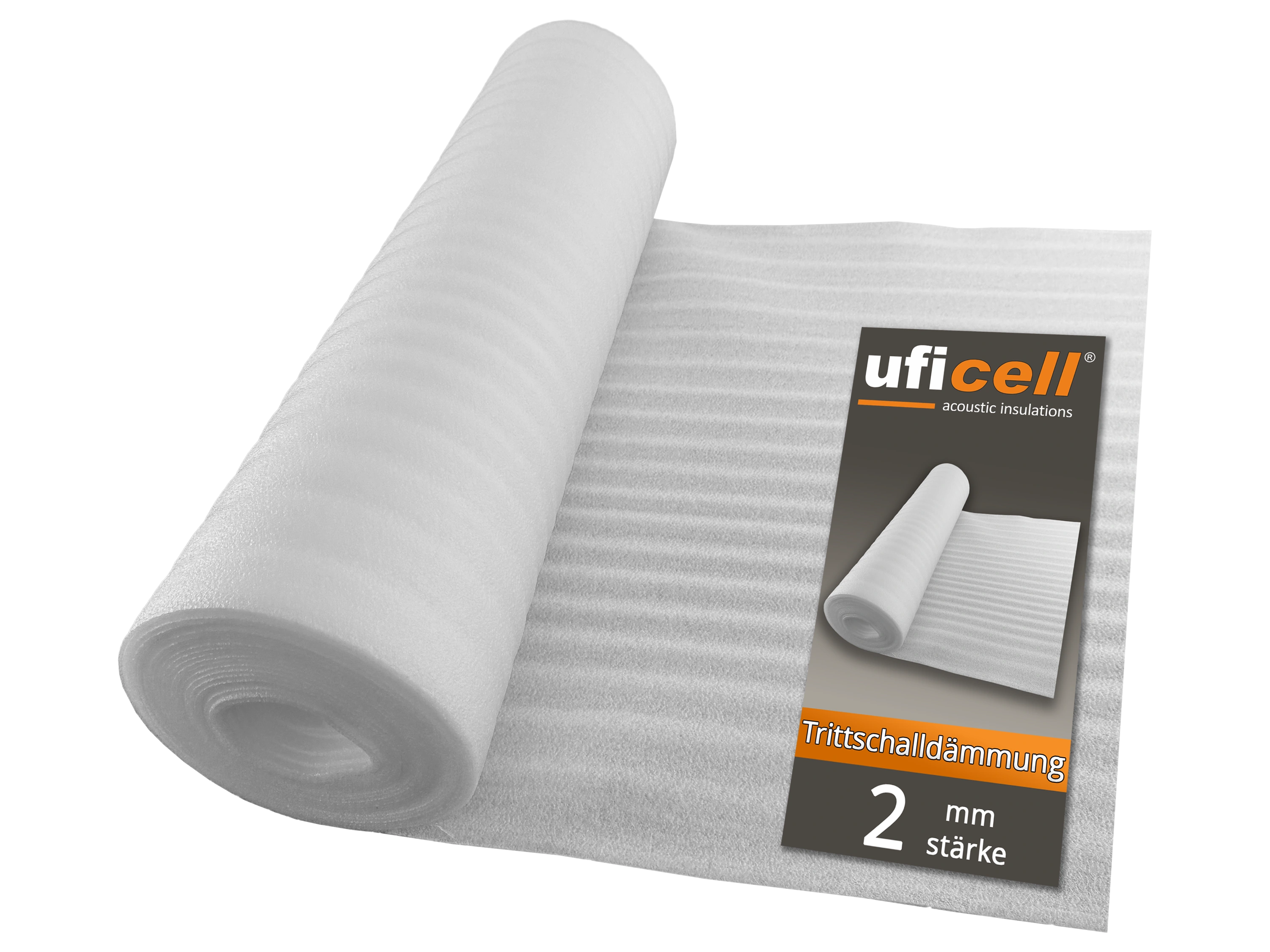 uficell® ULTRA PE-Schaum Trittschalldämmung - Laminat- und Parkettunterlage, 2 mm Stark uficell® ULTRA PE-Schaum Trittschalldämmung - Laminat- und Parkettunterlage, 2 mm Stark