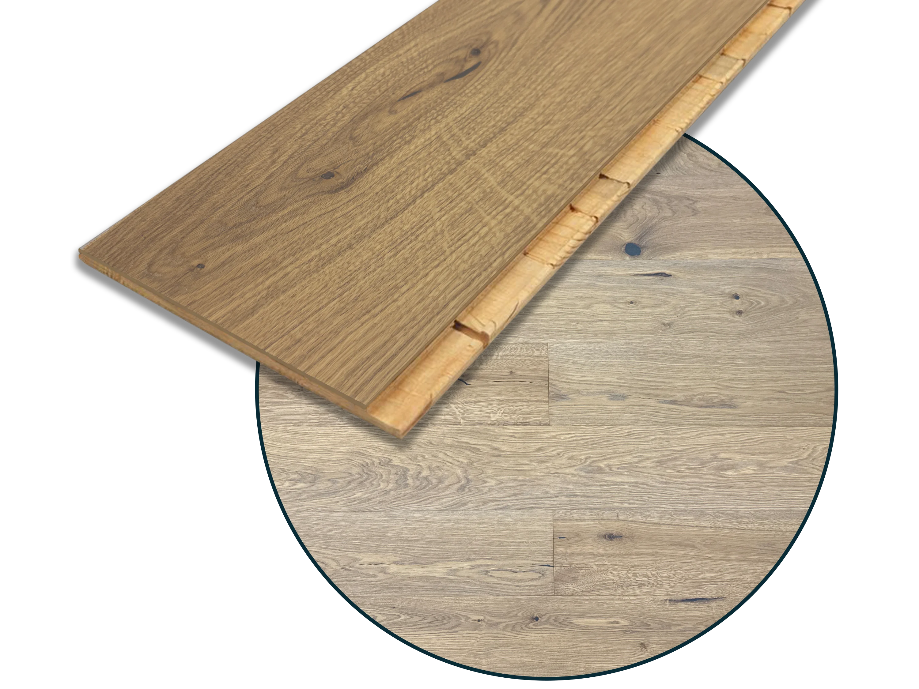 Parkettboden 3-Schicht Landhausdiele Eiche Rustikal Parkett gebürstet RUBIO R326a Smoke 5% endgeölt