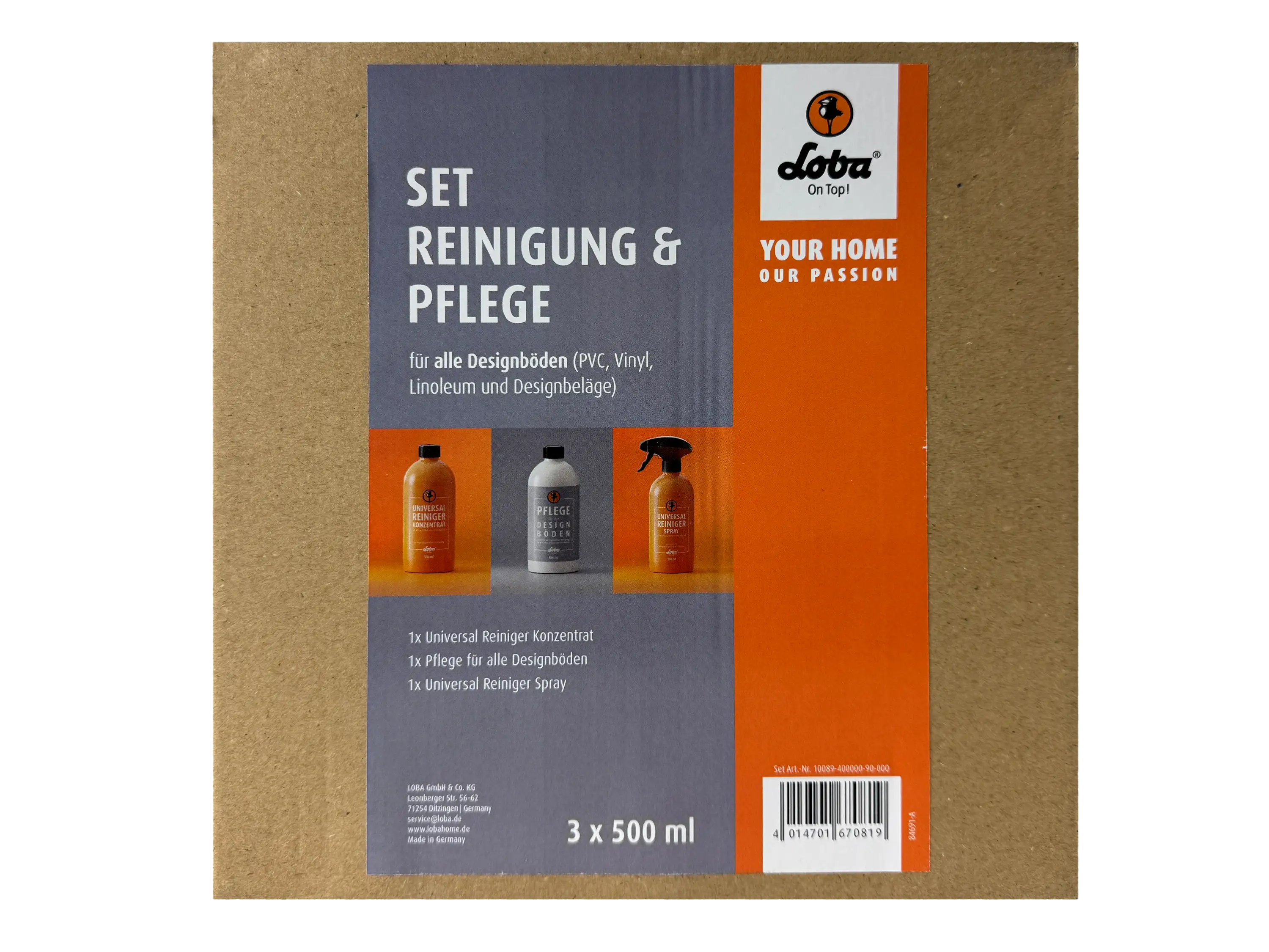 LOBAHOME Set Reinigung & Pflege für alle Vinyl- und Designböden 3 x Konzentrat a 500 ml  LOBAHOME Set Reinigung & Pflege für alle Vinyl- und Designböden 3 x Konzentrat a 500 ml
