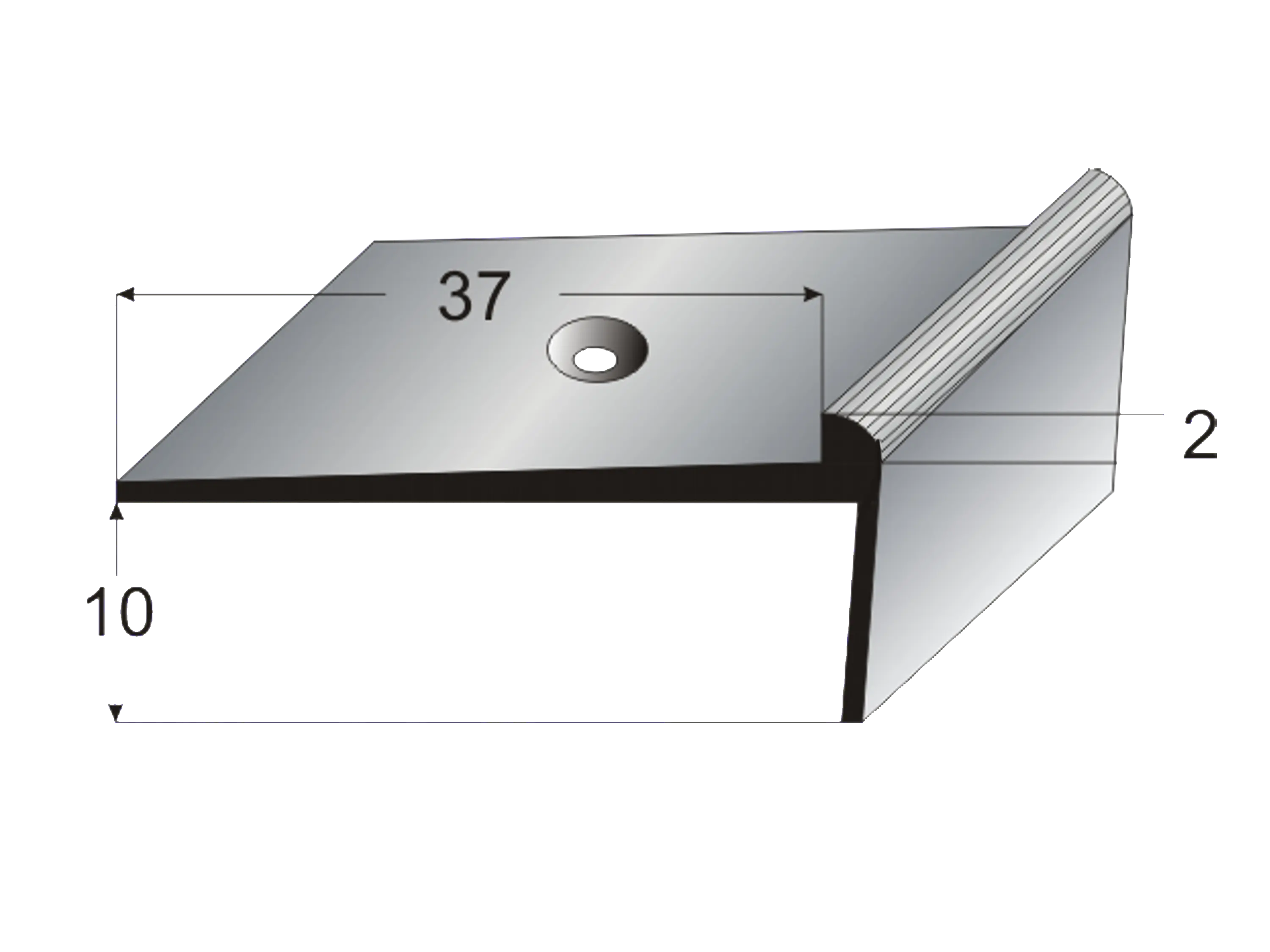 ufitec® Treppenkantenprofil mit Nase für Vinylböden für Belagshöhen von 2 mm - Alu eloxiert ufitec® Treppenkantenprofil mit Nase für Vinylböden für Belagshöhen von 2 mm - Alu eloxiert