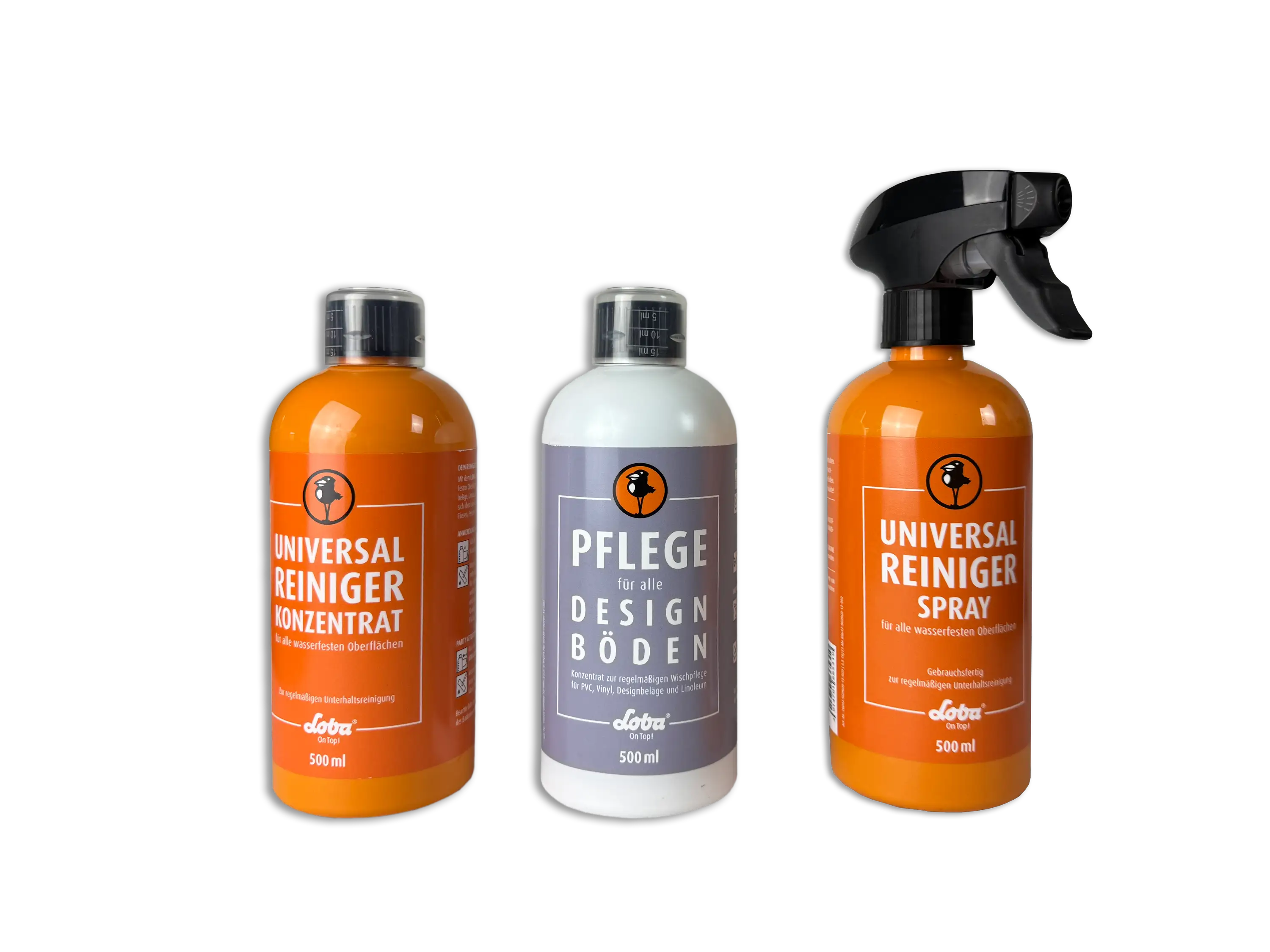 LOBAHOME Set Reinigung & Pflege für alle Vinyl- und Designböden 3 x Konzentrat a 500 ml  LOBAHOME Set Reinigung & Pflege für alle Vinyl- und Designböden 3 x Konzentrat a 500 ml