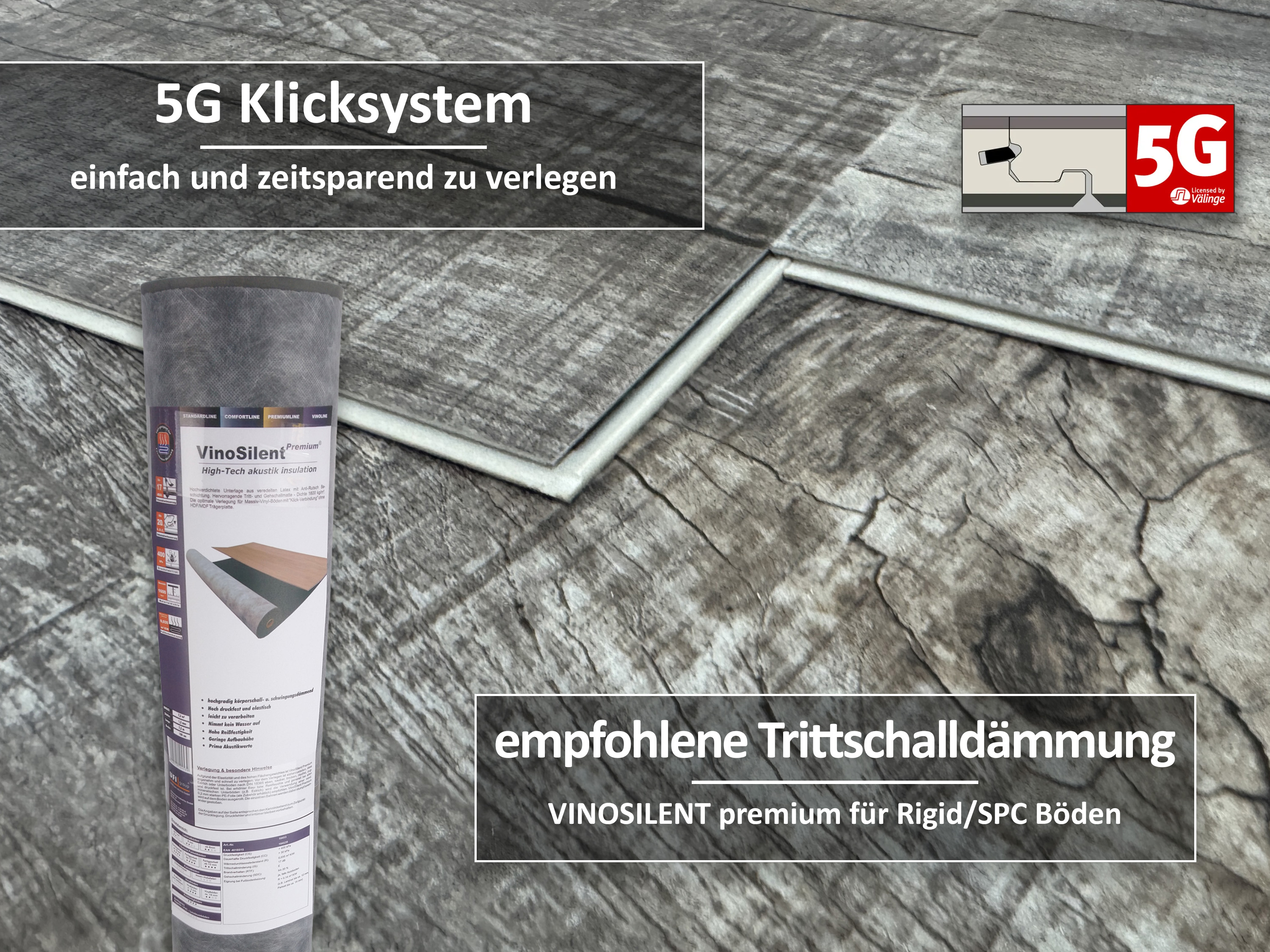 TRECOR® SPC / RIGID Klick Vinylboden Eiche Old Rustik Dark Landhausdiele - 5 mm - Synchronoberfläche - 5G Klick TRECOR® SPC / RIGID Klick Vinylboden Eiche Old Rustik Dark Landhausdiele - 5 mm - Synchronoberfläche - 5G Klick