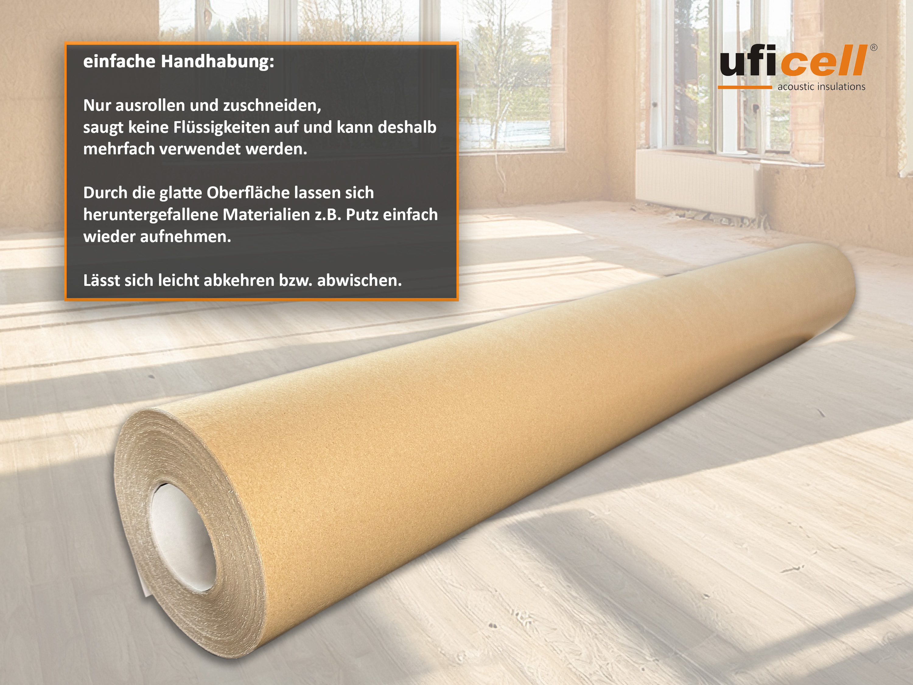 Milchtütenpapier (Tetra Pack) Oberflächenschutz - wasserfeste LDPE Beschichtung - 75 m² Rolle