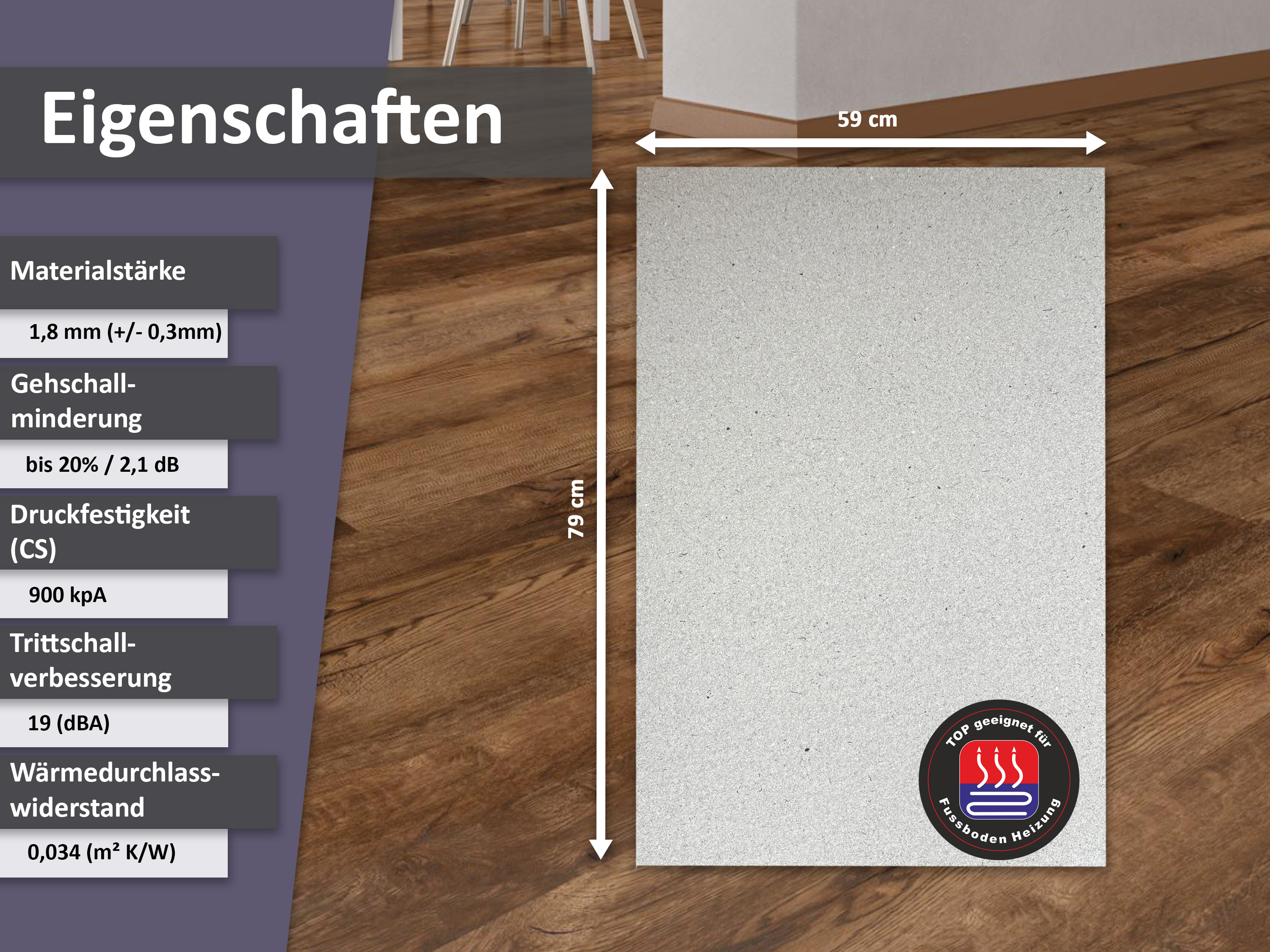 uficell® VinoBoard Akustik Vinyl Trittschalldämmung mit Anti-Slip-Effekt für Voll Vinyl-/LVT-Böden uficell® VinoBoard Akustik Vinyl Trittschalldämmung mit Anti-Slip-Effekt für Voll Vinyl-/LVT-Böden