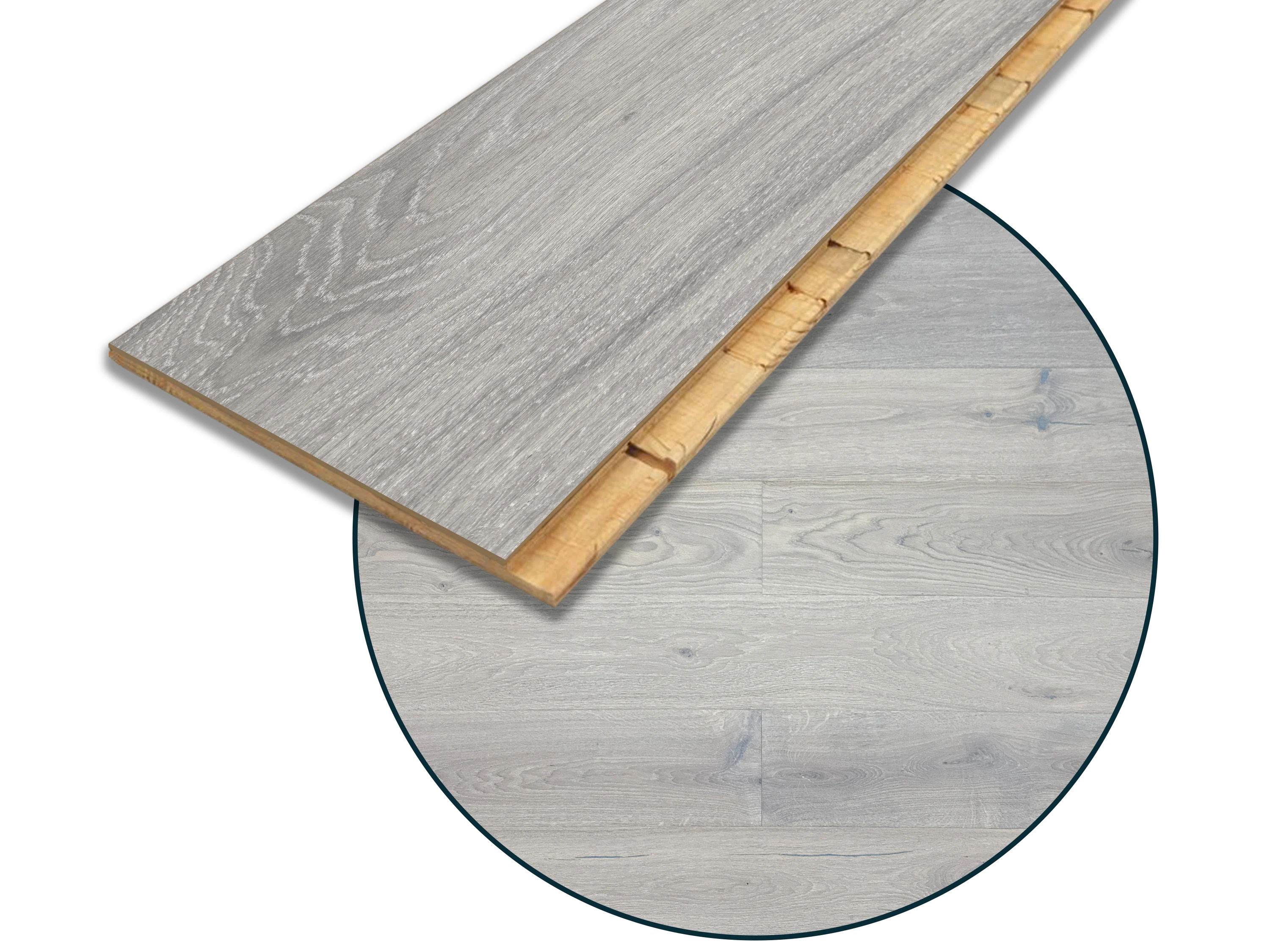 Parkettboden 3-Schicht Landhausdiele Eiche Rustikal Parkett gebürstet RUBIO R331 weiß endgeölt