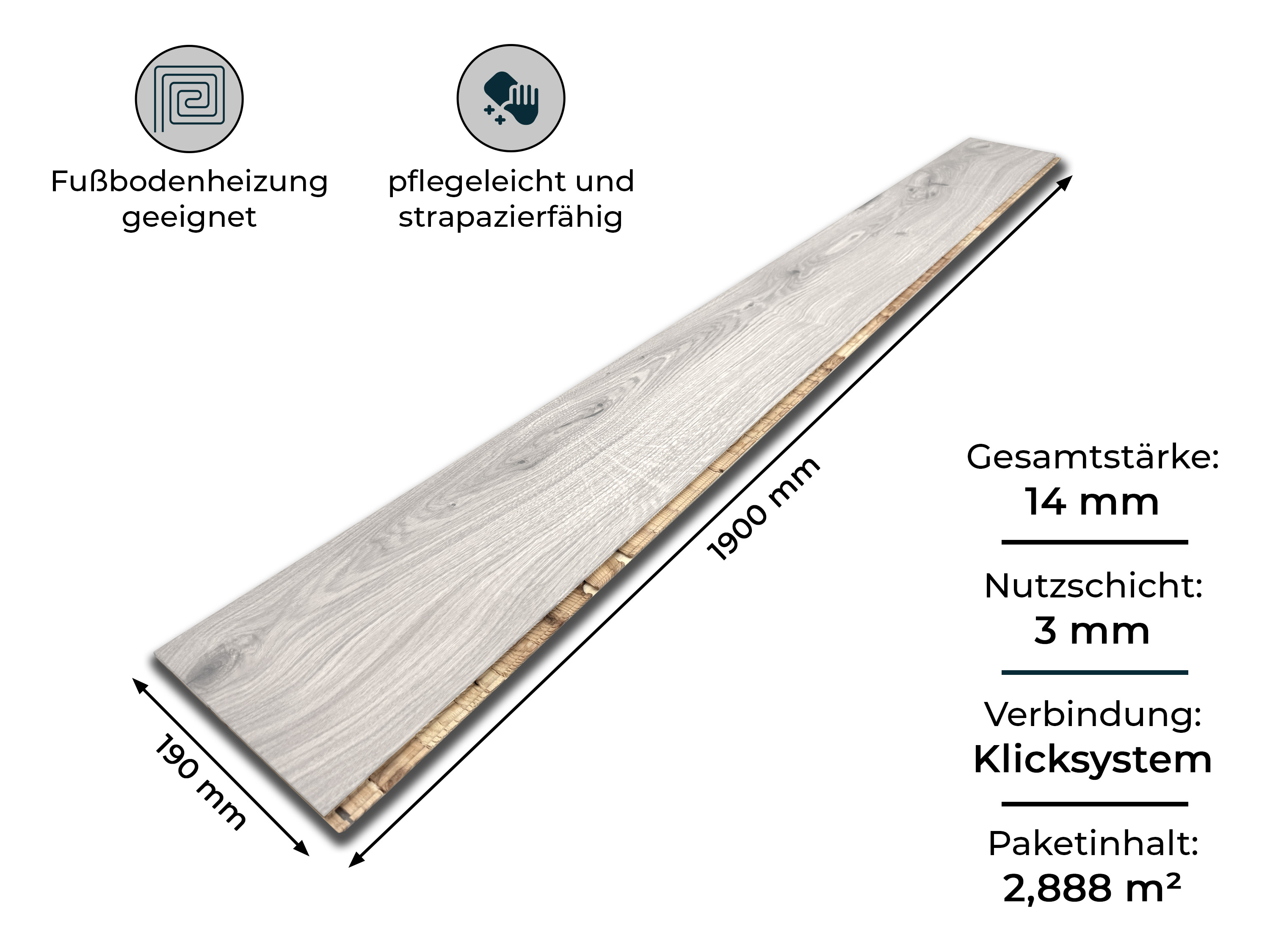 Parkettboden 3-Schicht Landhausdiele Eiche Rustikal Parkett gebürstet RUBIO R331 weiß endgeölt