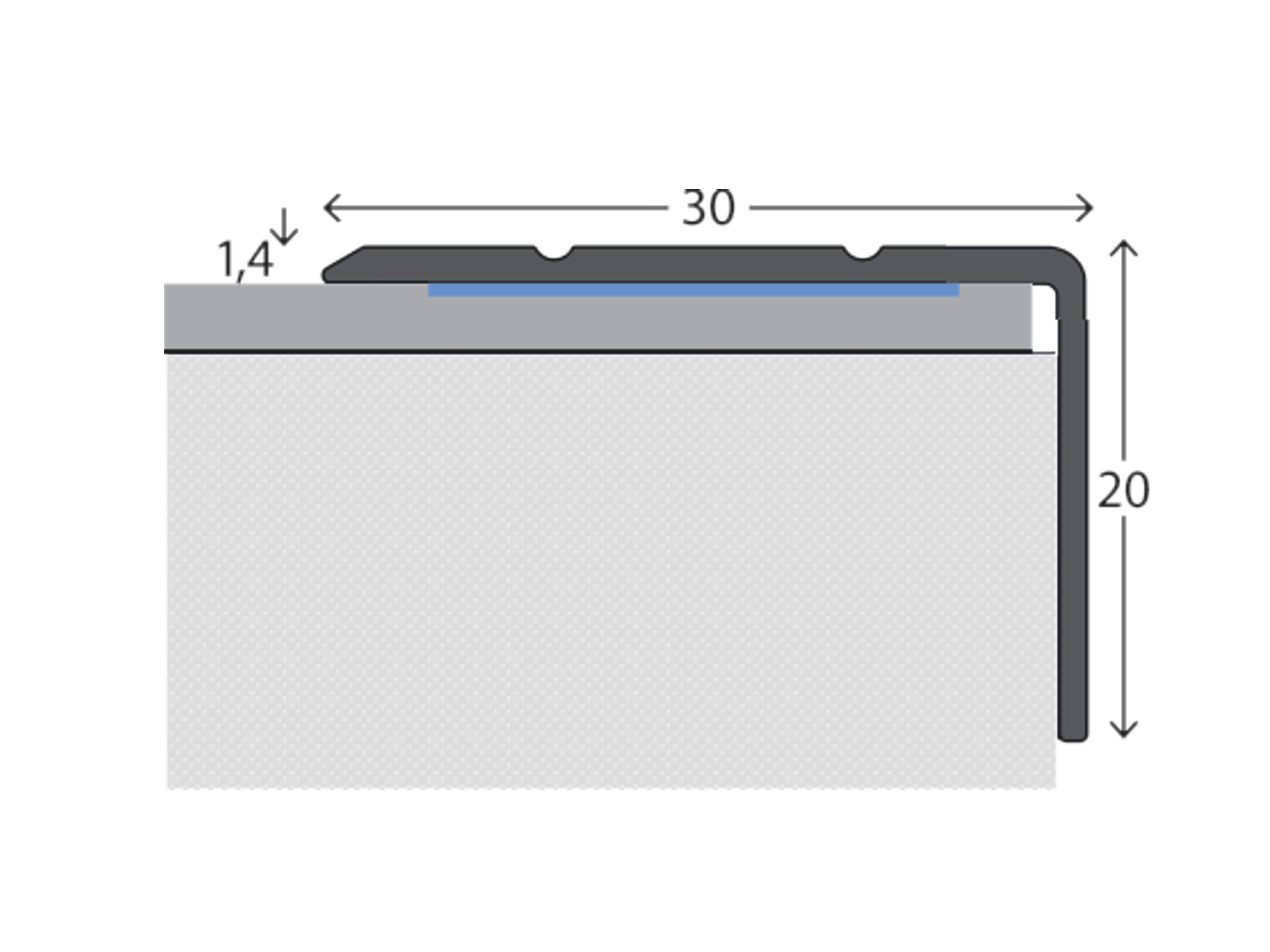 ufitec® Winkelprofil / Treppenkantenprofil - selbstklebend - 30 x 20 mm - Alu eloxiert ufitec® Winkelprofil / Treppenkantenprofil - selbstklebend - 30 x 20 mm - Alu eloxiert