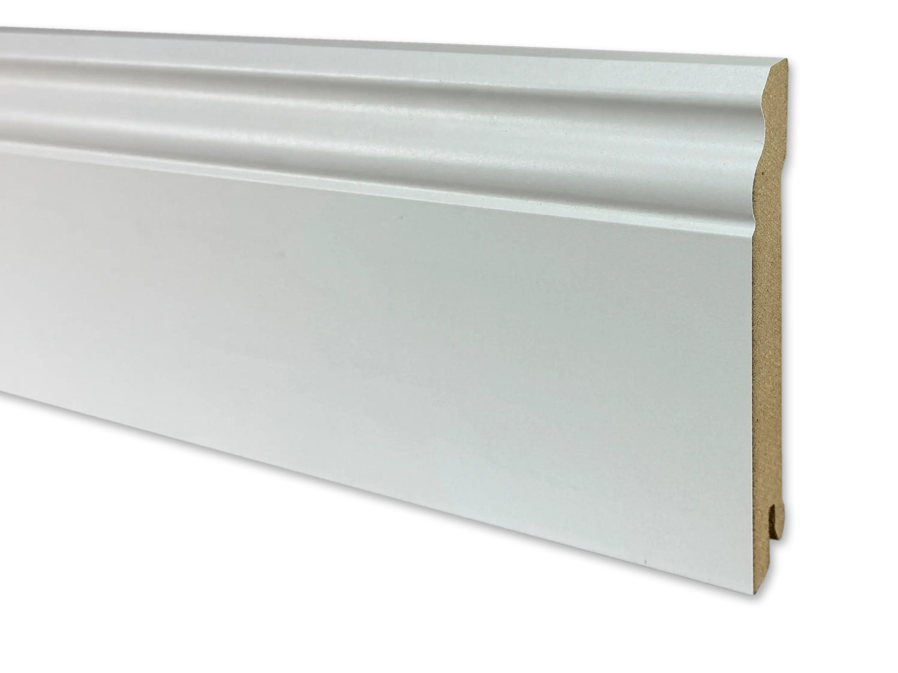 Trecor® Sockelleiste Hamburger Berliner Profil Fußleiste, foliert weiß RAL 9016 Trecor® Sockelleiste Hamburger Berliner Profil Fußleiste, foliert weiß RAL 9016