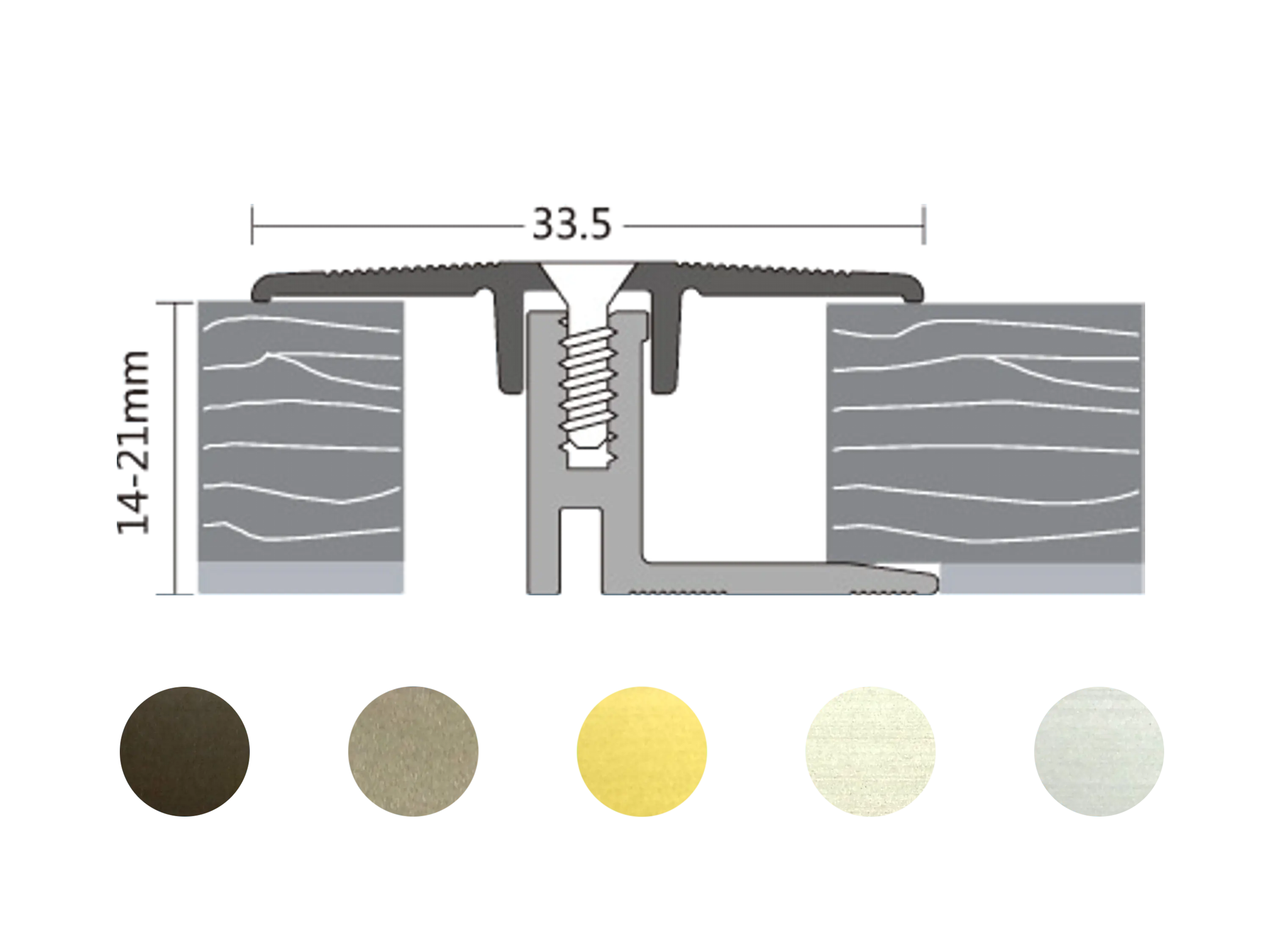 Dehnungsfugenprofil / Übergangsprofil ufitec® TPL Profi MAX - Belagshöhen 14-21 mm, Breite: 33 mm Dehnungsfugenprofil / Übergangsprofil ufitec® TPL Profi MAX - Belagshöhen 14-21 mm, Breite: 33 mm
